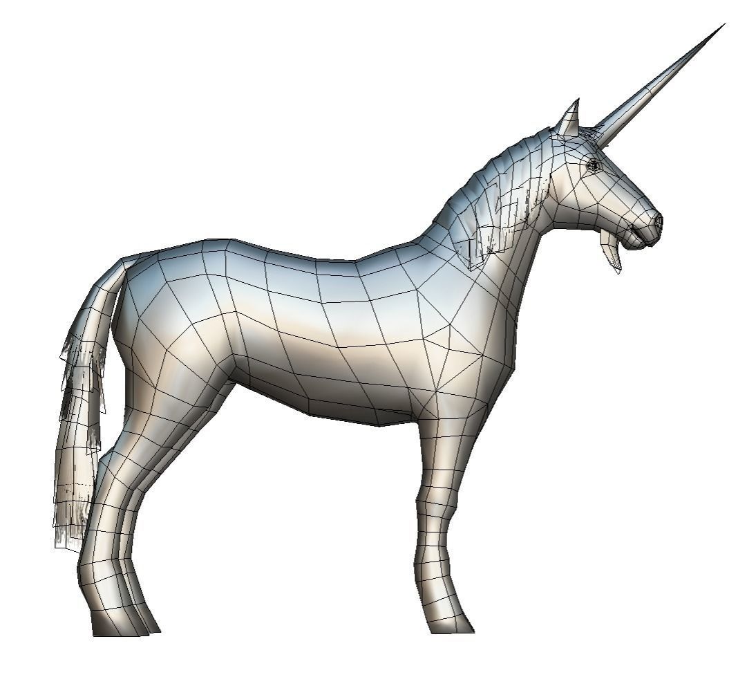 LowPoly the Mythical Creature Unicorn Low-poly 3D model_6