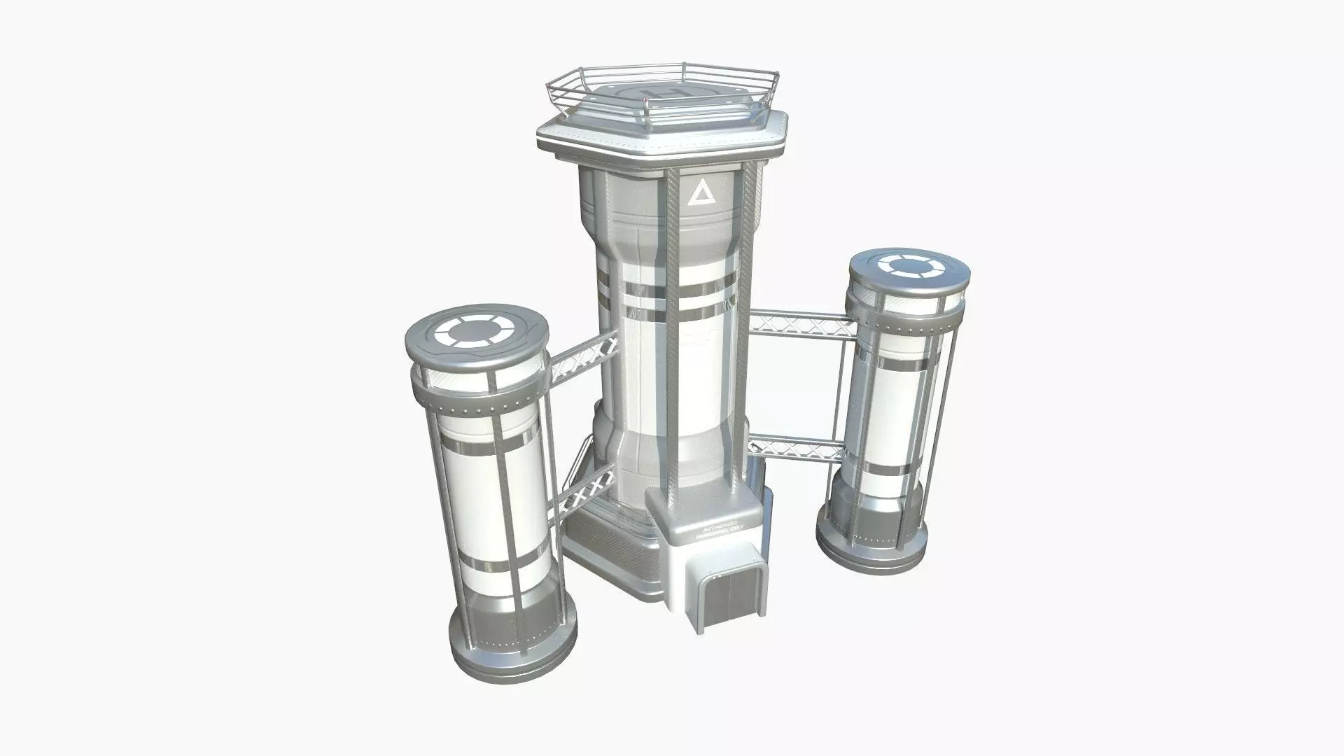 SciFi Facility A02 White Gray - Sci Fi Exterior Design Low-poly 3D model_0