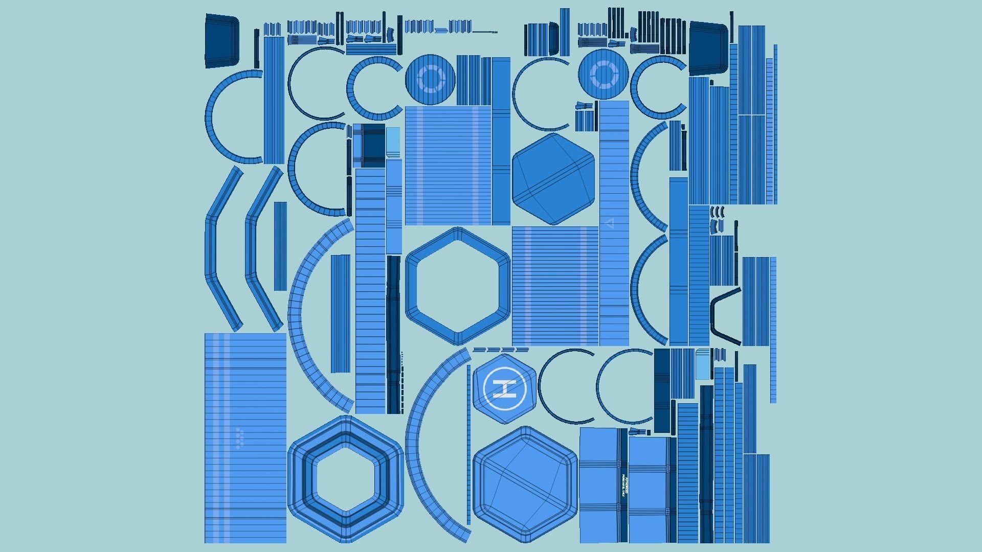 SciFi Facility A03 Blue - Sci Fi Exterior Design Low-poly 3D model_5