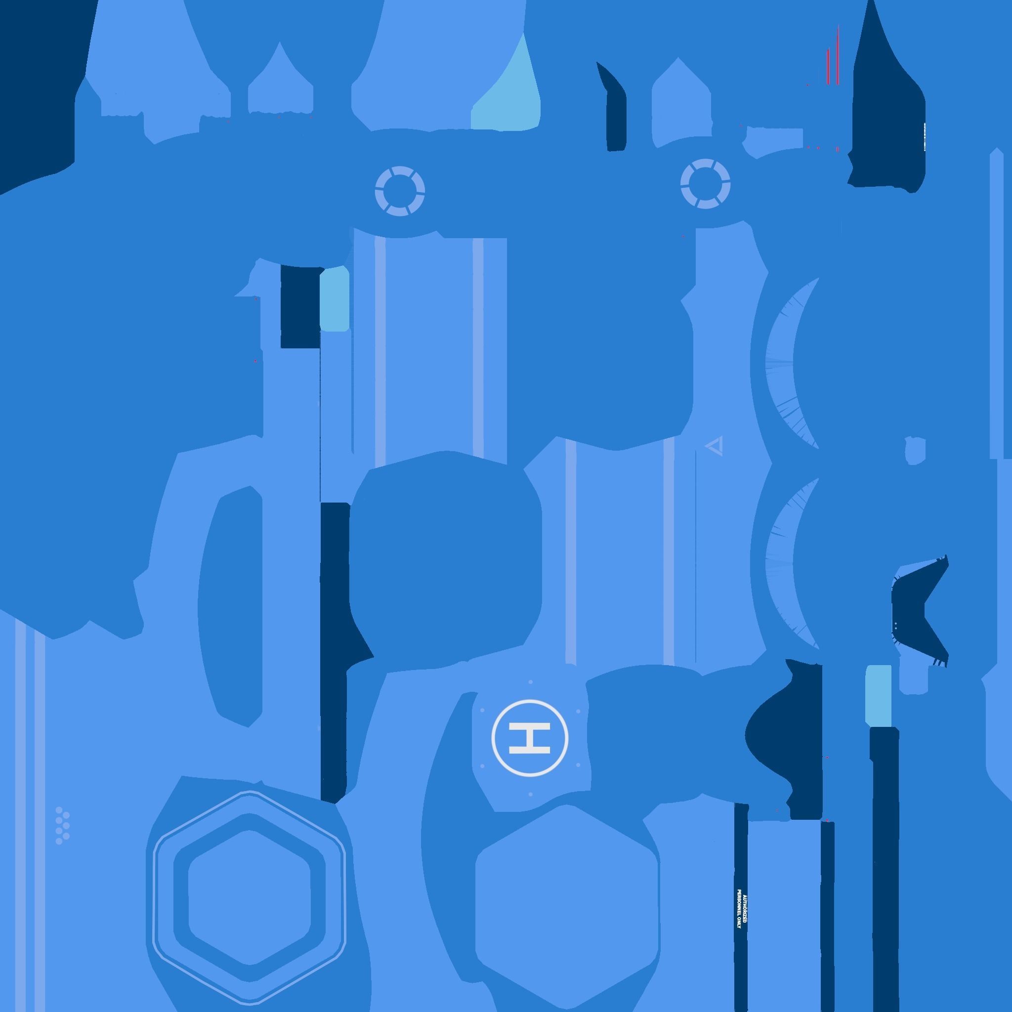 SciFi Facility A03 Blue - Sci Fi Exterior Design Low-poly 3D model_19