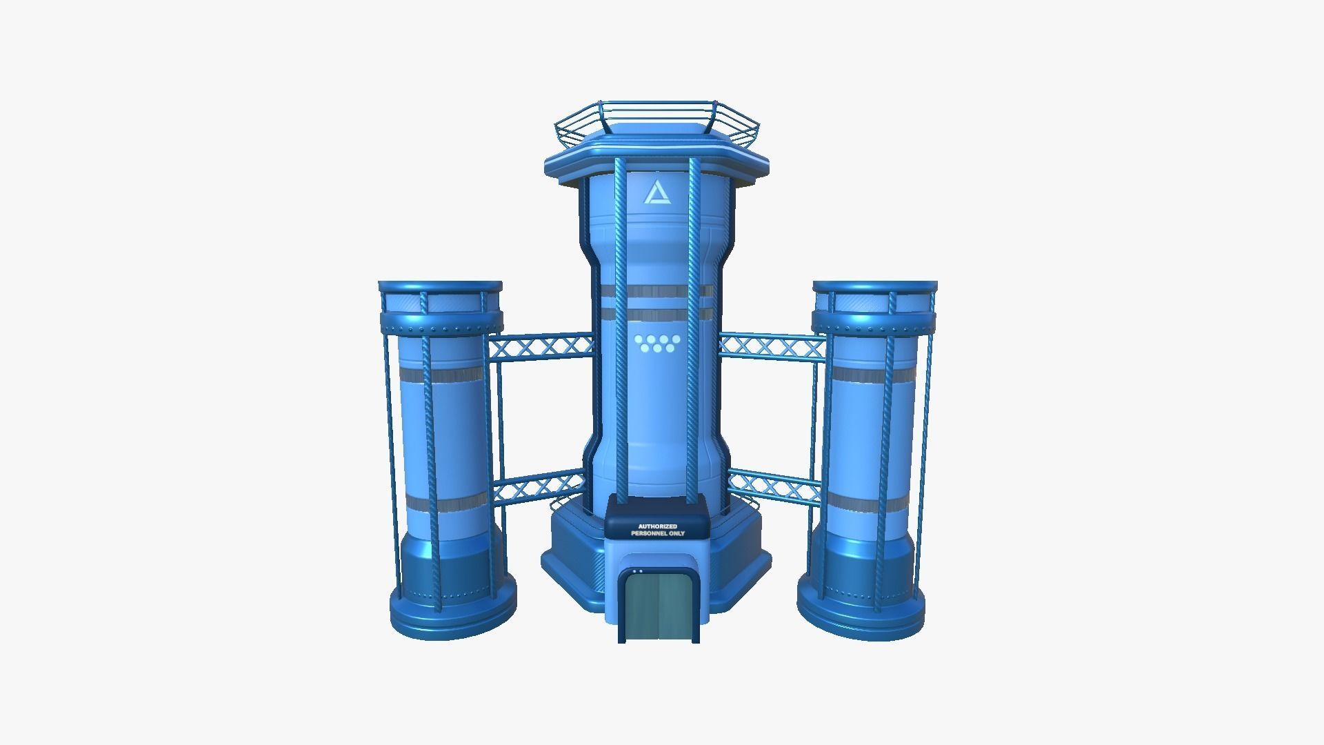 SciFi Facility A03 Blue - Sci Fi Exterior Design Low-poly 3D model_1