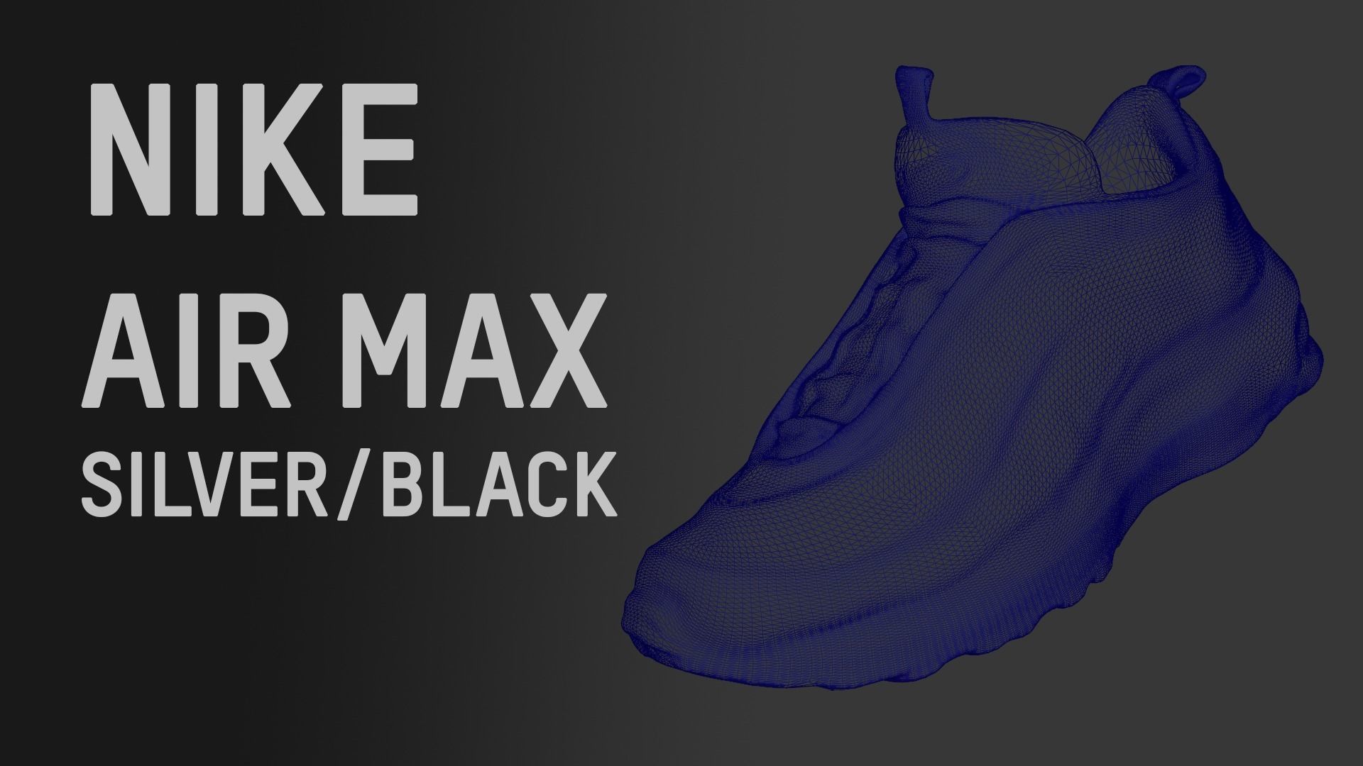 Nike Air Max 97 Silver Black Low-poly 3D model_2