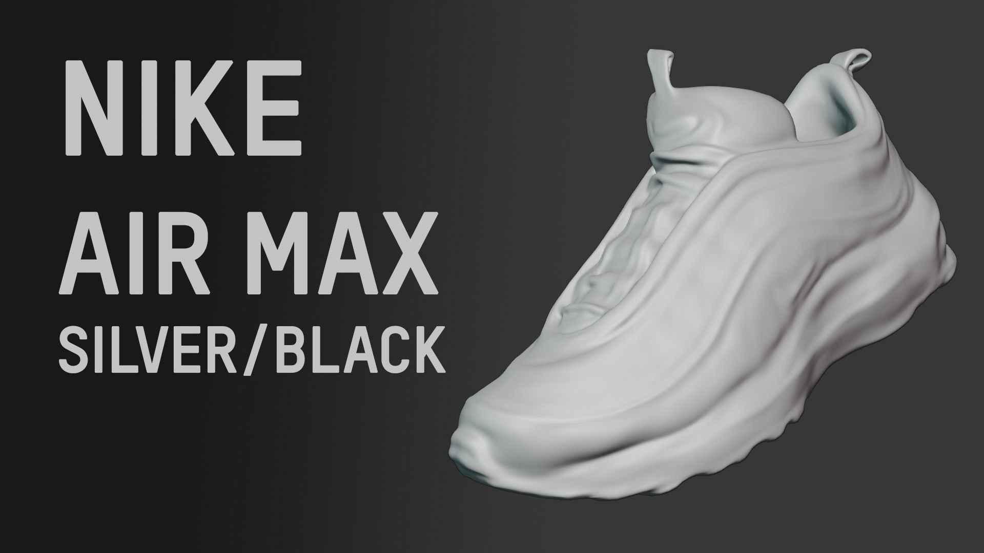 Nike Air Max 97 Silver Black Low-poly 3D model_1