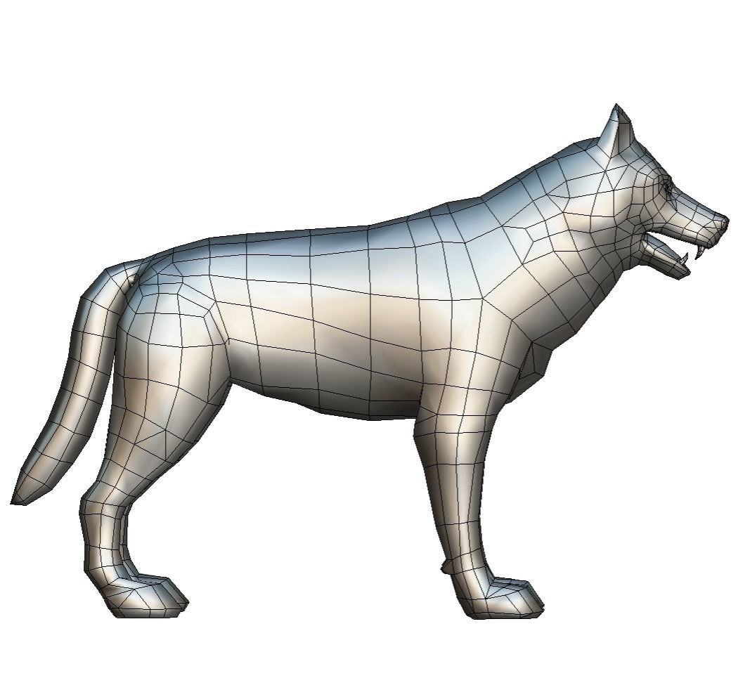 LowPoly Model Grey Wolf Low-poly 3D model_6