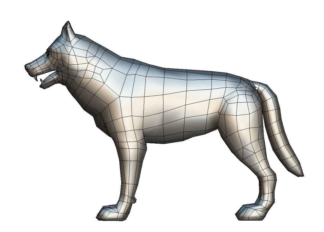 LowPoly Model Grey Wolf Low-poly 3D model_5
