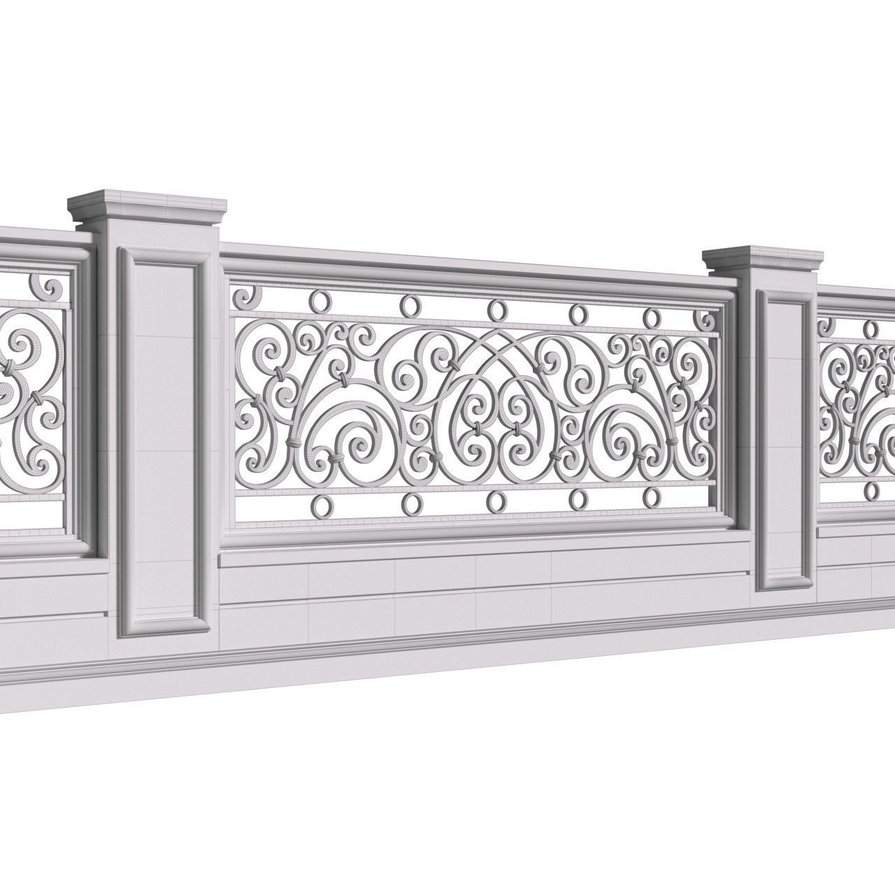 Fence in classic style 3D model_3