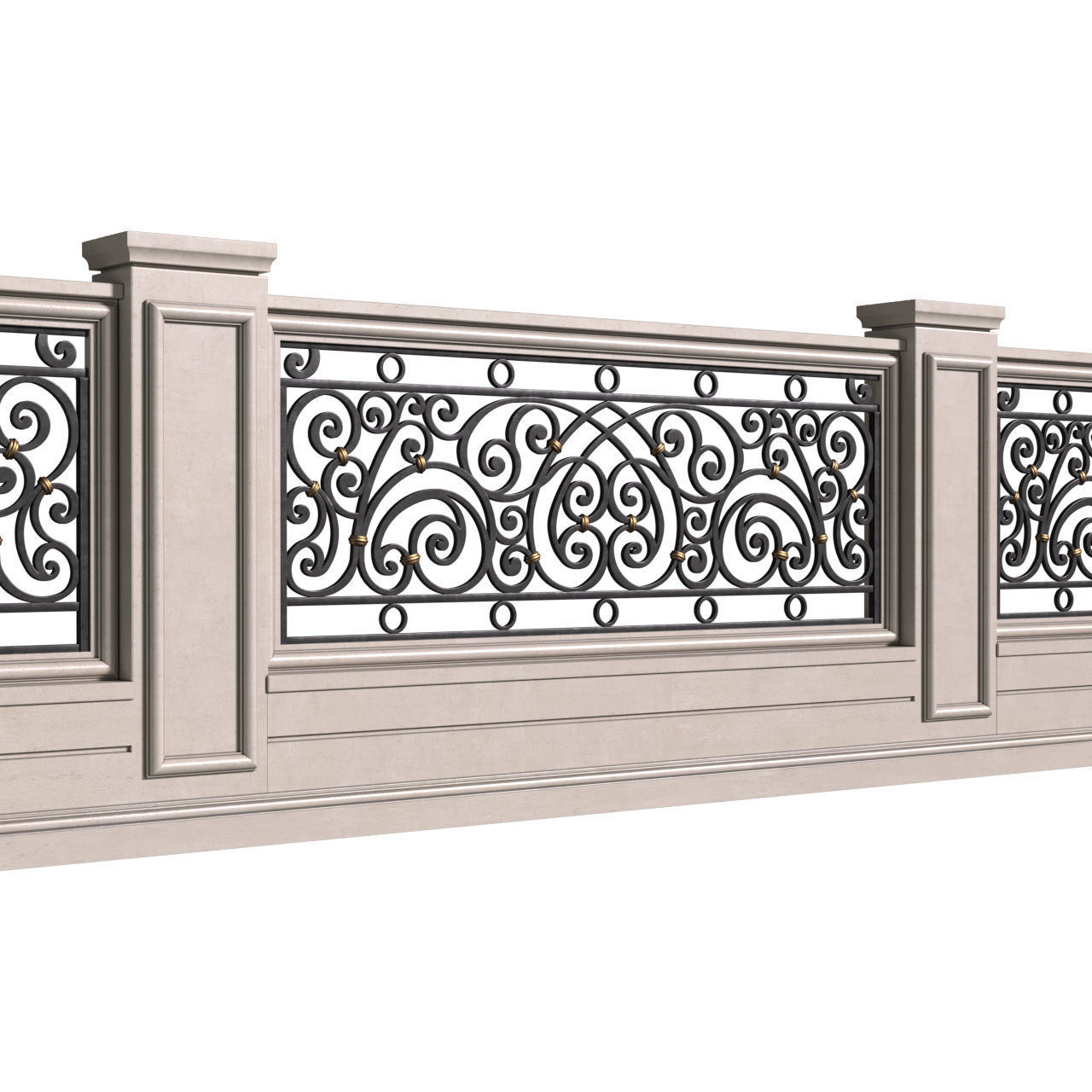 Fence in classic style 3D model_1