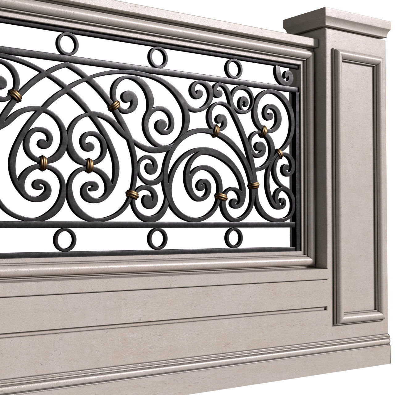 Fence in classic style 3D model_2