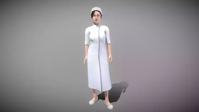 Nurse female dress Low-poly 3D model