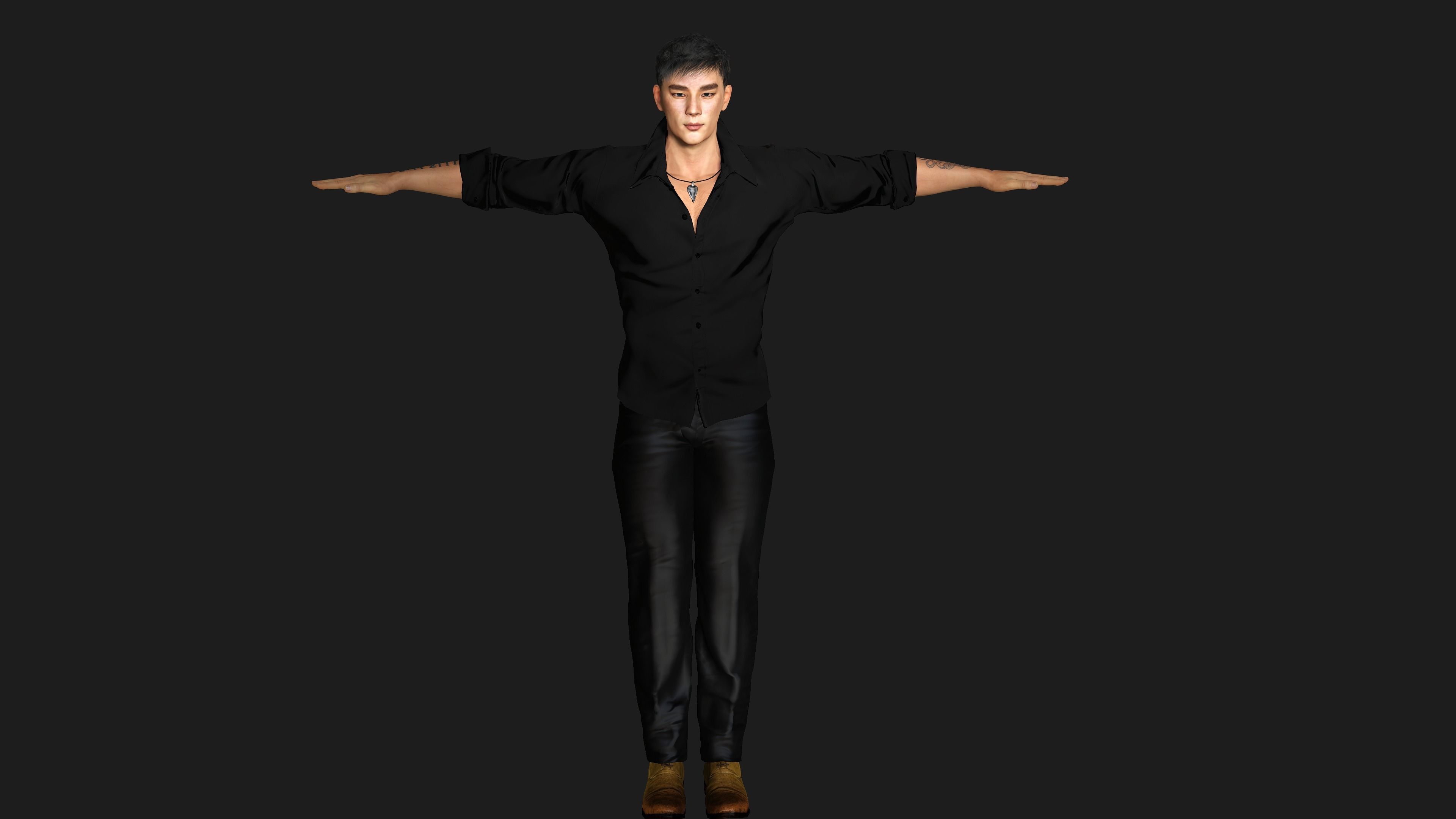 AAA 3D REALISTIC ASIAN MALE CHARACTER - BUSINESSMAN ASIAN Low-poly 3D model_12