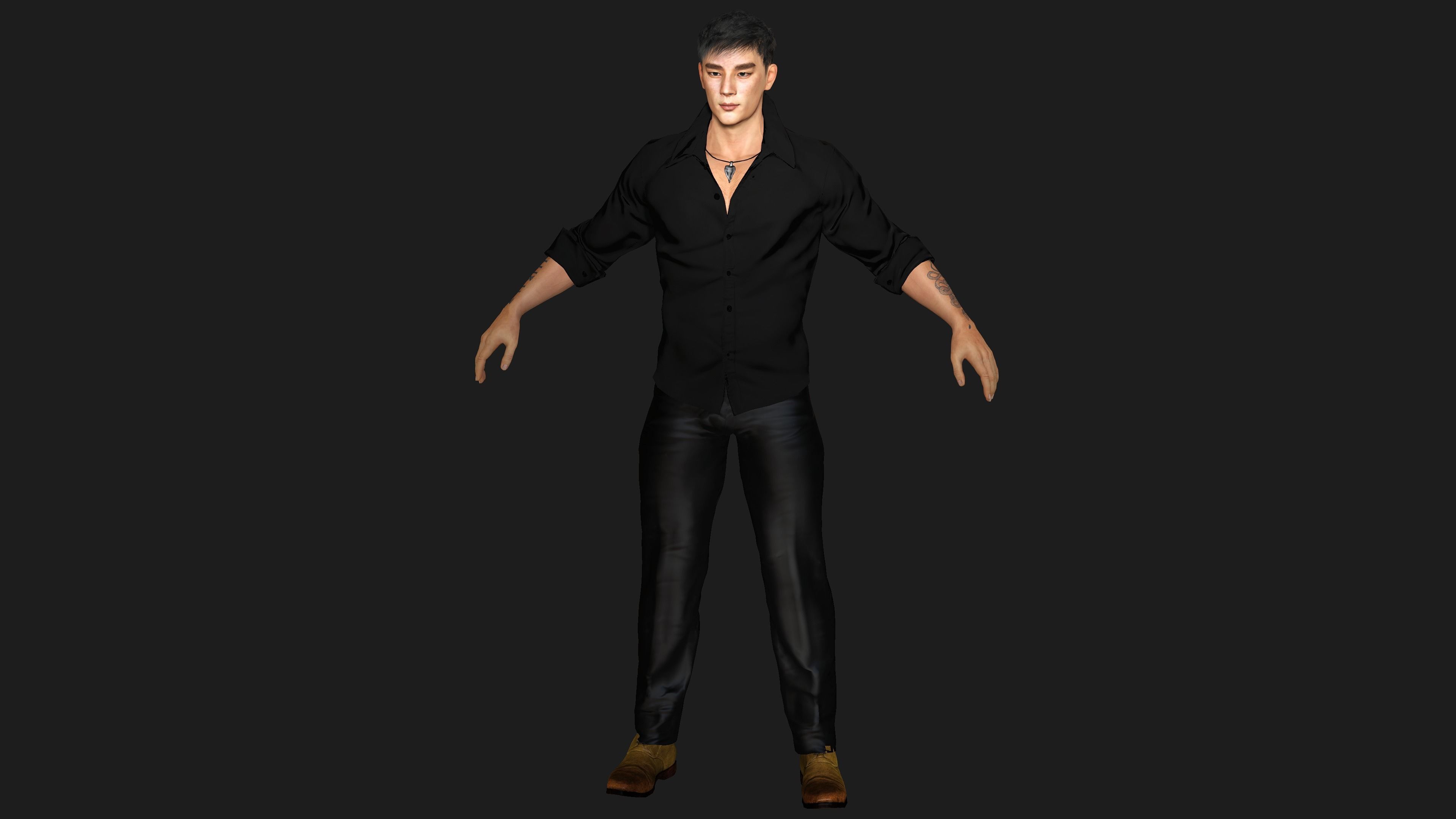 AAA 3D REALISTIC ASIAN MALE CHARACTER - BUSINESSMAN ASIAN Low-poly 3D model_1