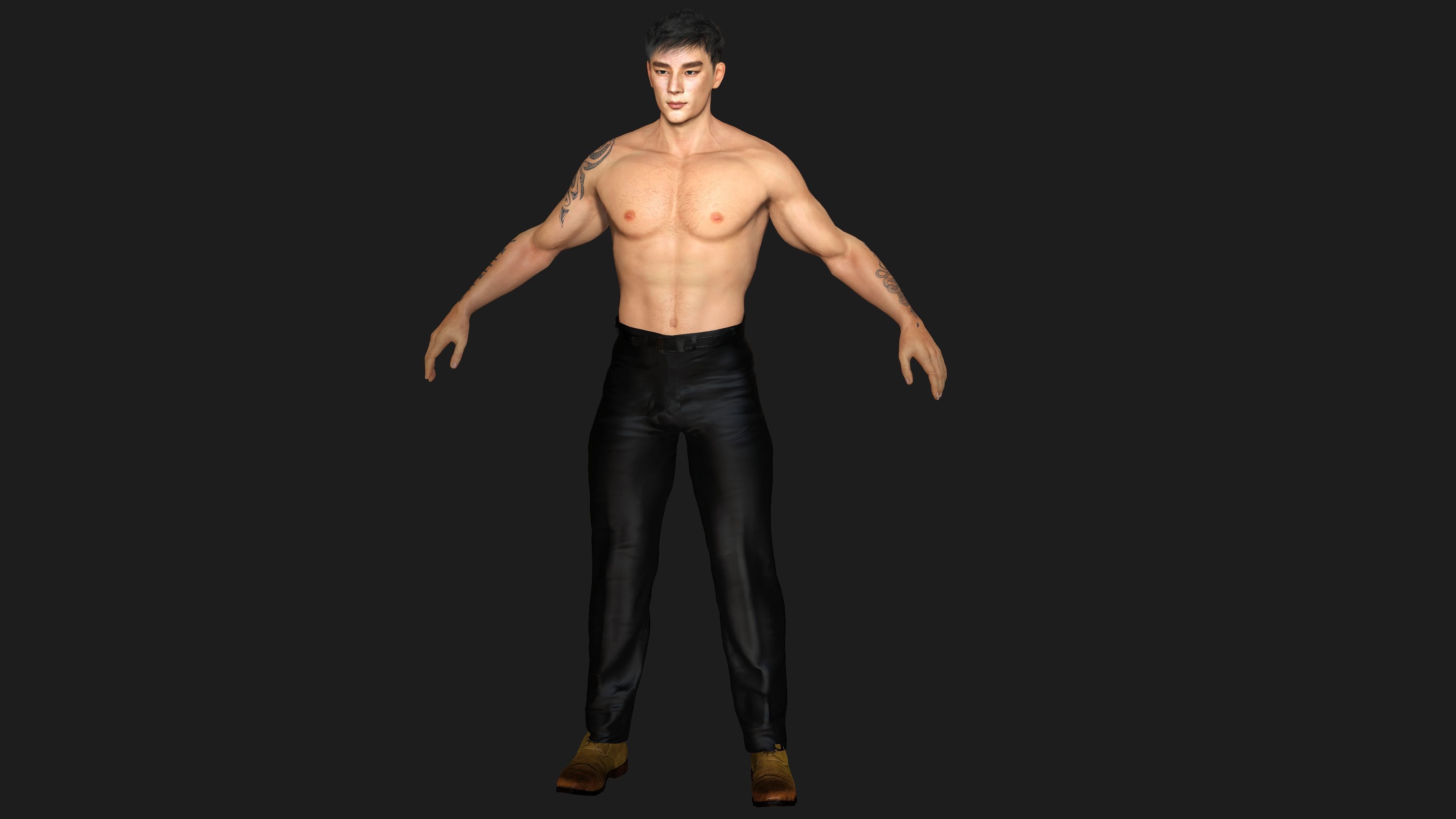 AAA 3D REALISTIC ASIAN MALE CHARACTER - BUSINESSMAN ASIAN Low-poly 3D model_4