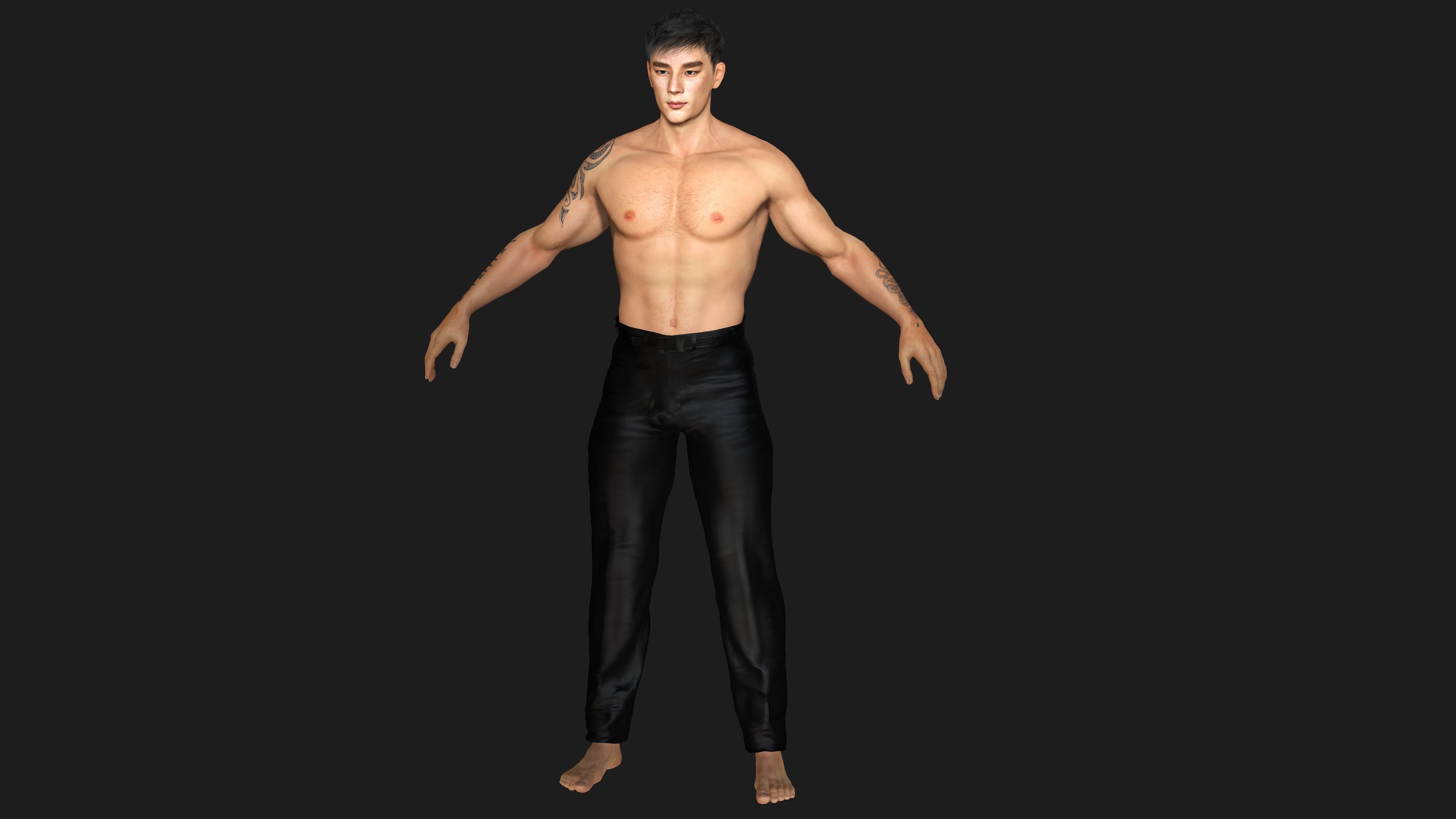AAA 3D REALISTIC ASIAN MALE CHARACTER - BUSINESSMAN ASIAN Low-poly 3D model_5