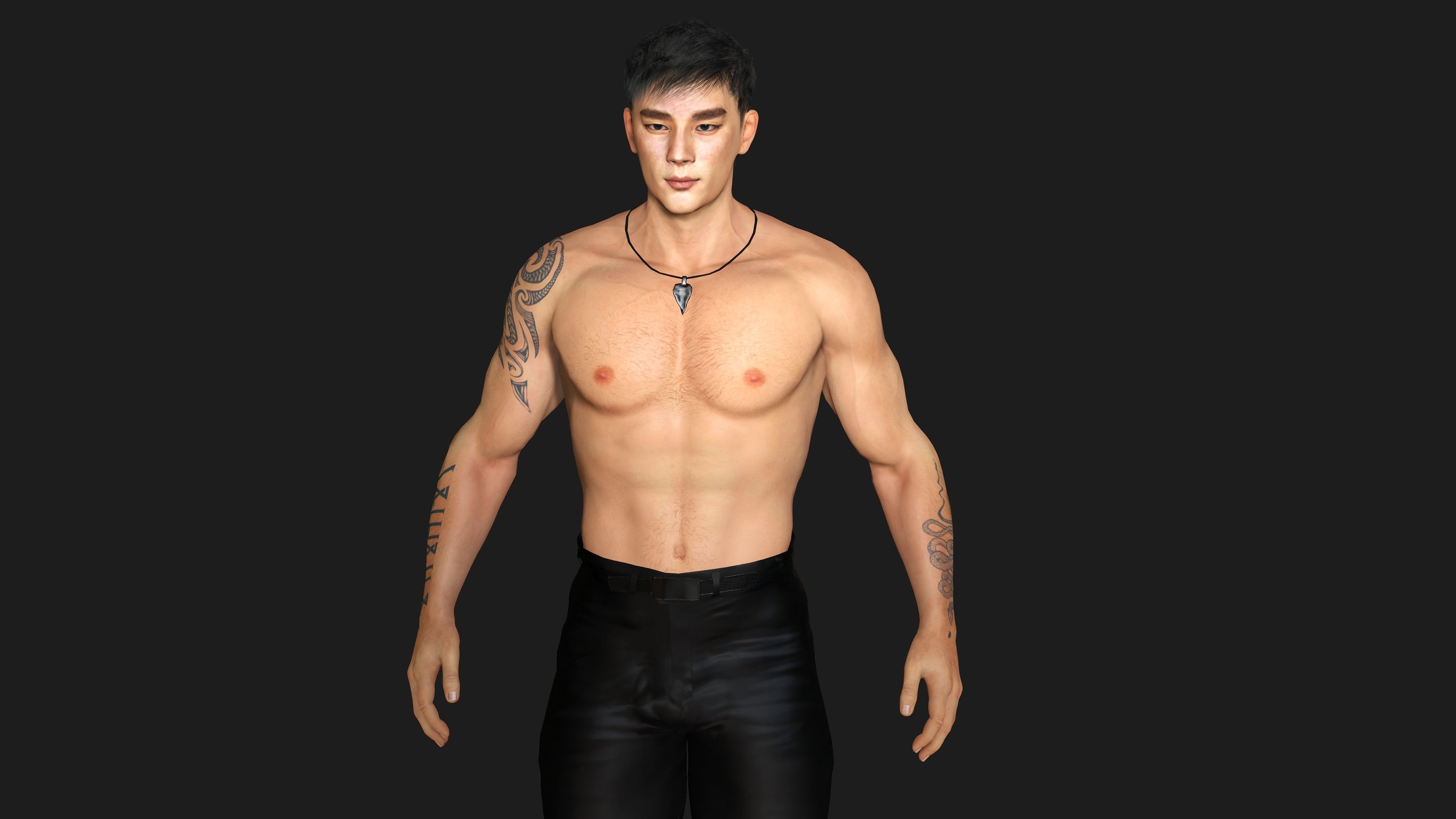 AAA 3D REALISTIC ASIAN MALE CHARACTER - BUSINESSMAN ASIAN Low-poly 3D model_11