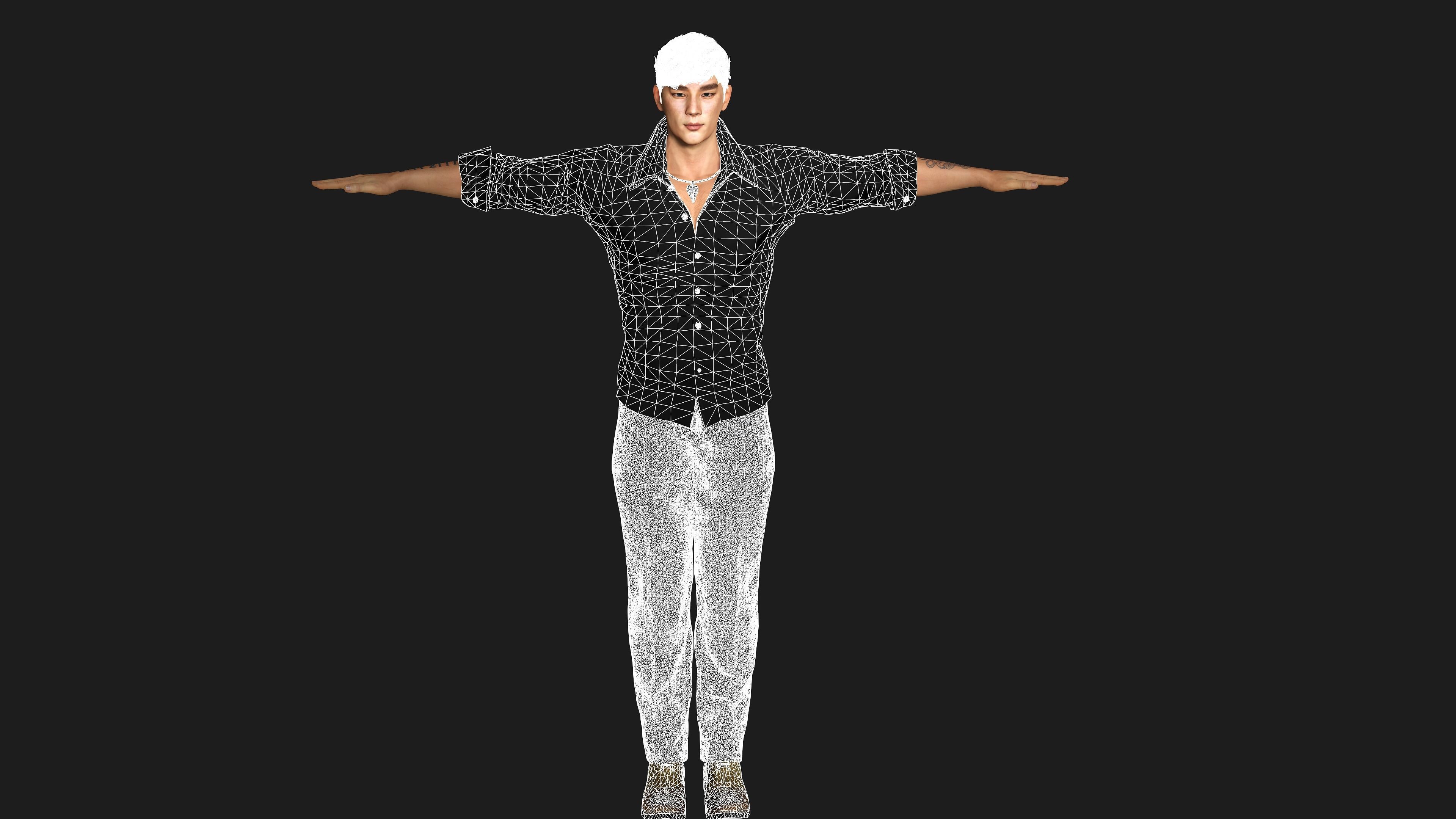 AAA 3D REALISTIC ASIAN MALE CHARACTER - BUSINESSMAN ASIAN Low-poly 3D model_13