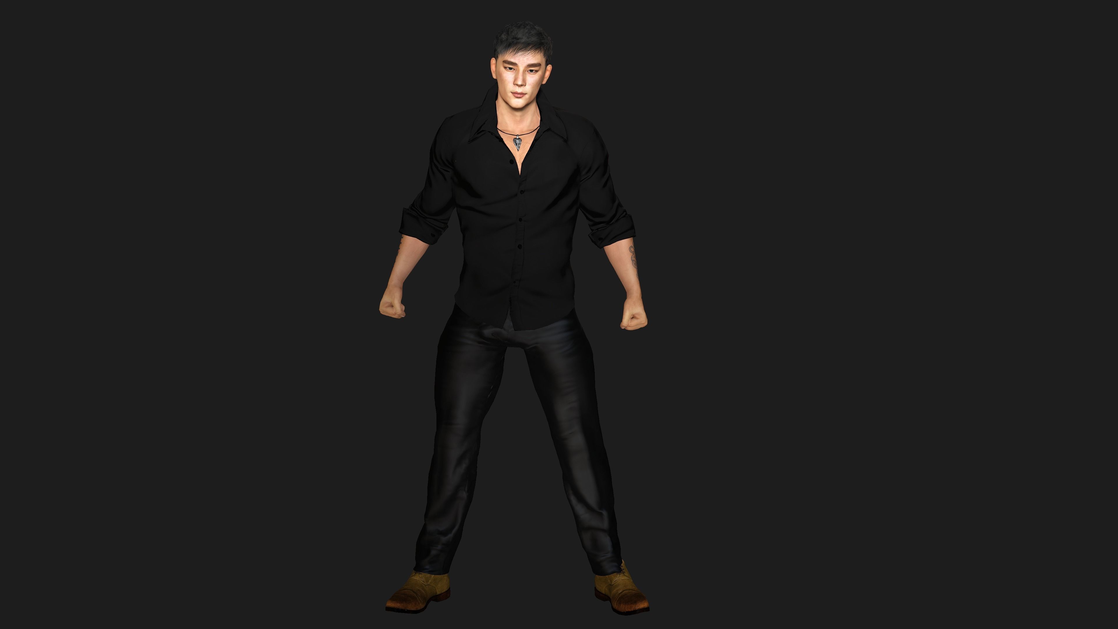 AAA 3D REALISTIC ASIAN MALE CHARACTER - BUSINESSMAN ASIAN Low-poly 3D model_7