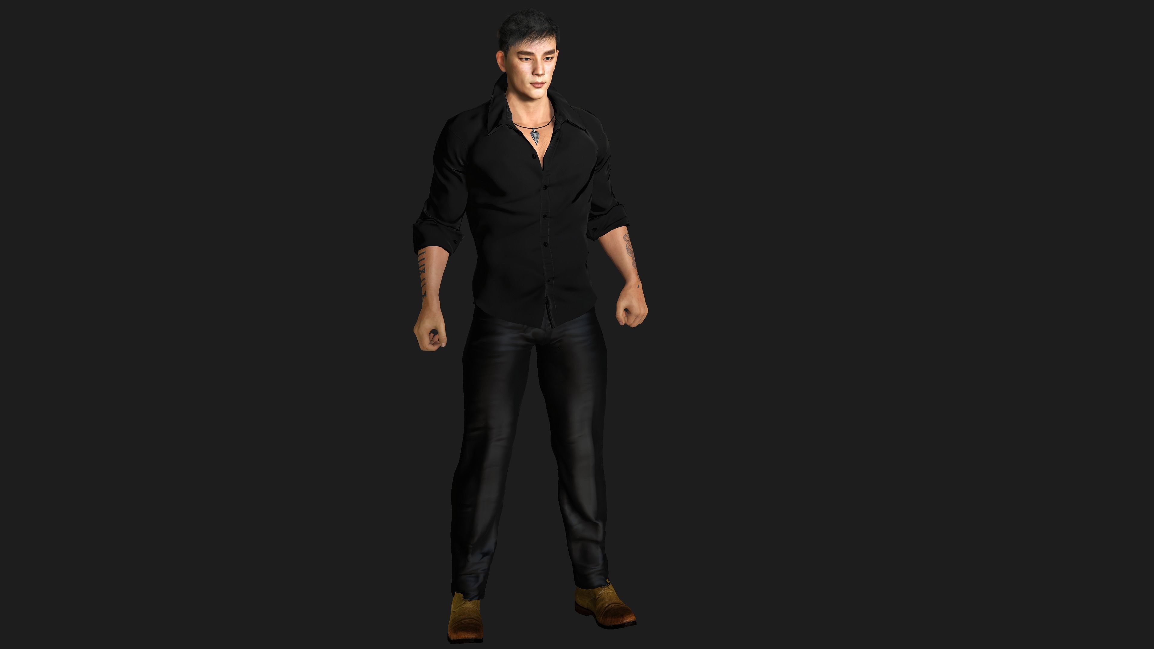 AAA 3D REALISTIC ASIAN MALE CHARACTER - BUSINESSMAN ASIAN Low-poly 3D model_8