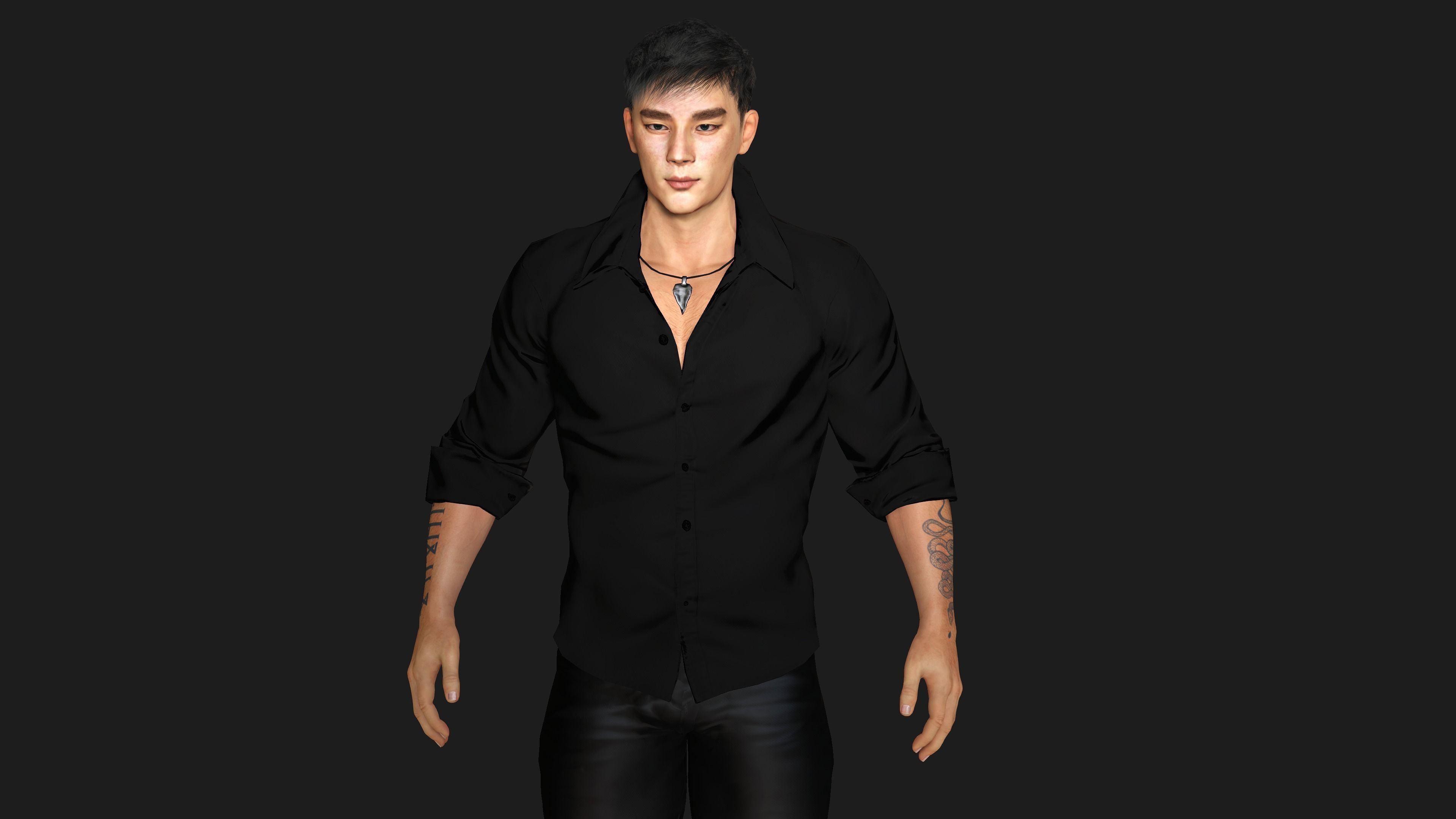 AAA 3D REALISTIC ASIAN MALE CHARACTER - BUSINESSMAN ASIAN Low-poly 3D model_10