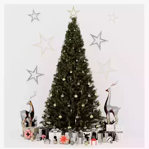 High quality Christmas tree pack 10 3D model