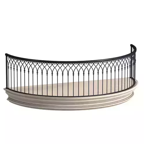 East Round balcony Forged Fence 3D model