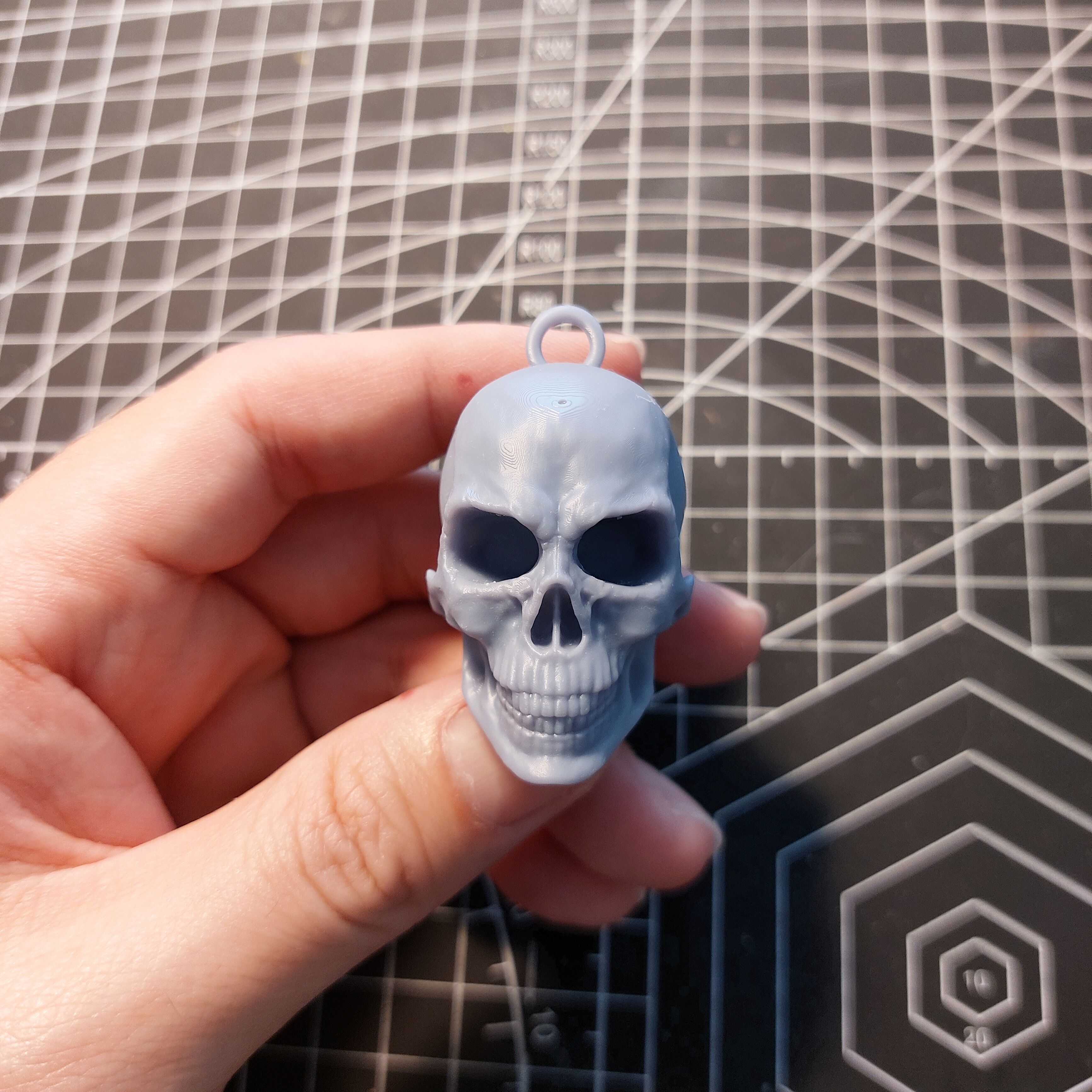 Pendant Skull back cut version 3D print model_2