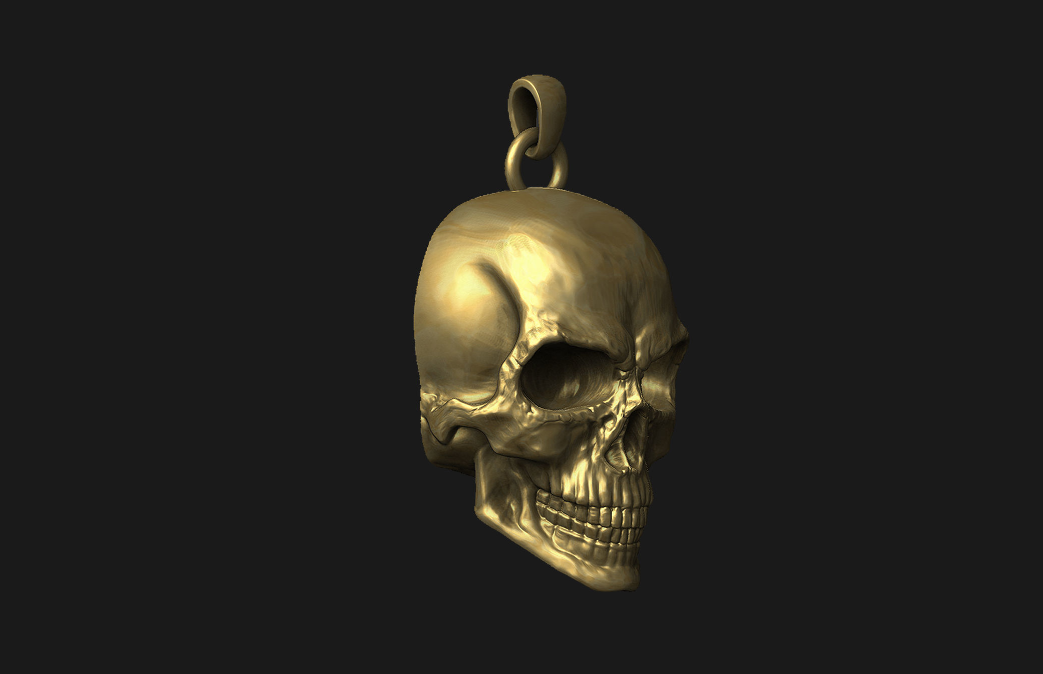 Pendant Skull back cut version 3D print model_4