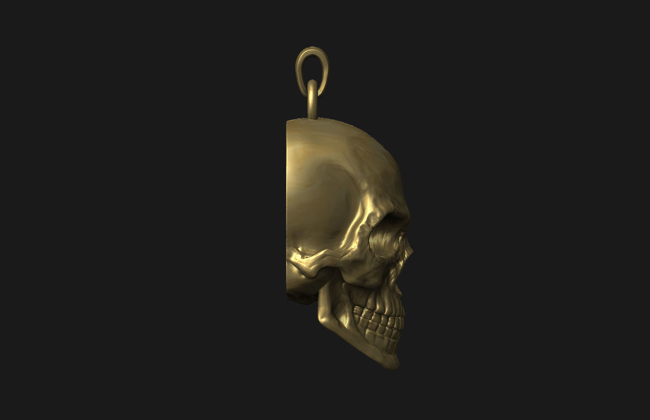 Pendant Skull back cut version 3D print model_5