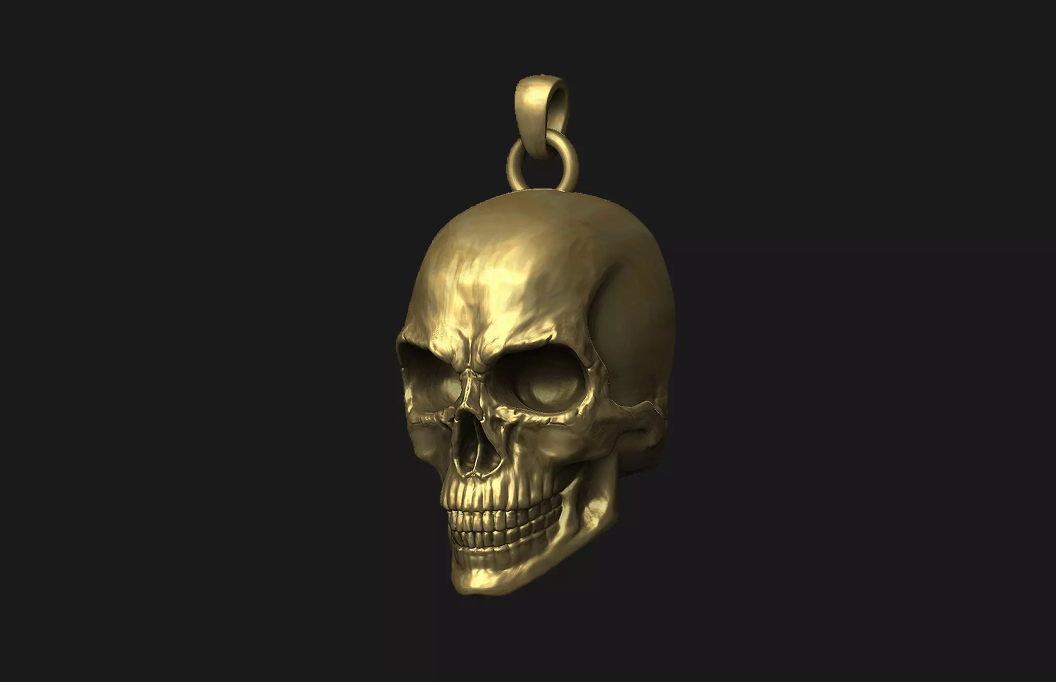 Pendant Skull back cut version 3D print model_0