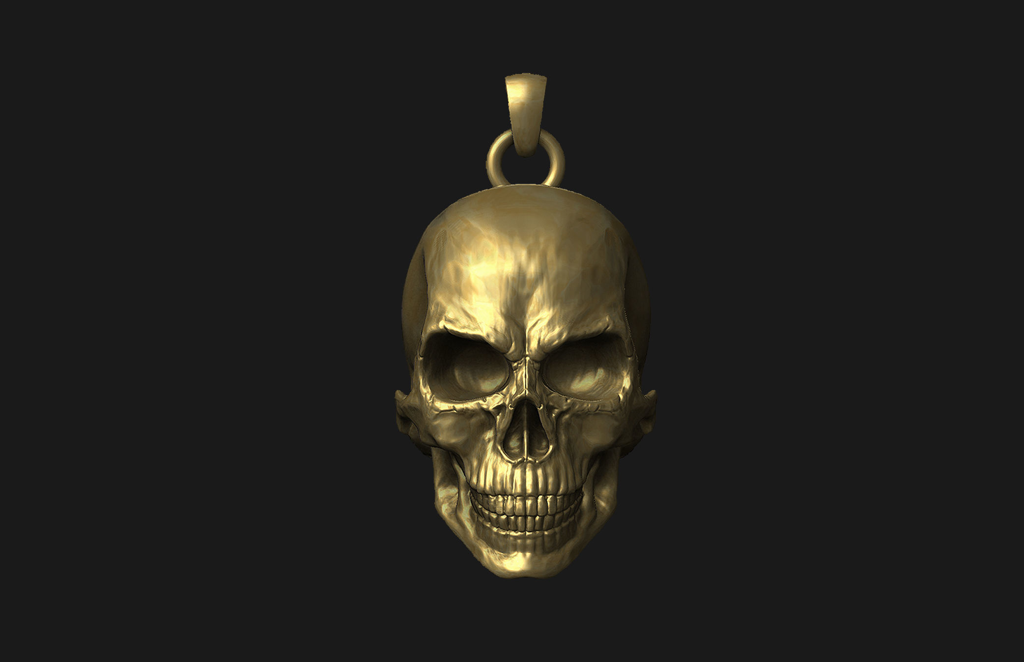 Pendant Skull back cut version 3D print model_3