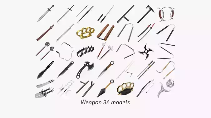 Various PBR weapons 3D Model Collection