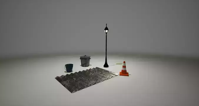 StreetProps street lamp Free low-poly 3D model
