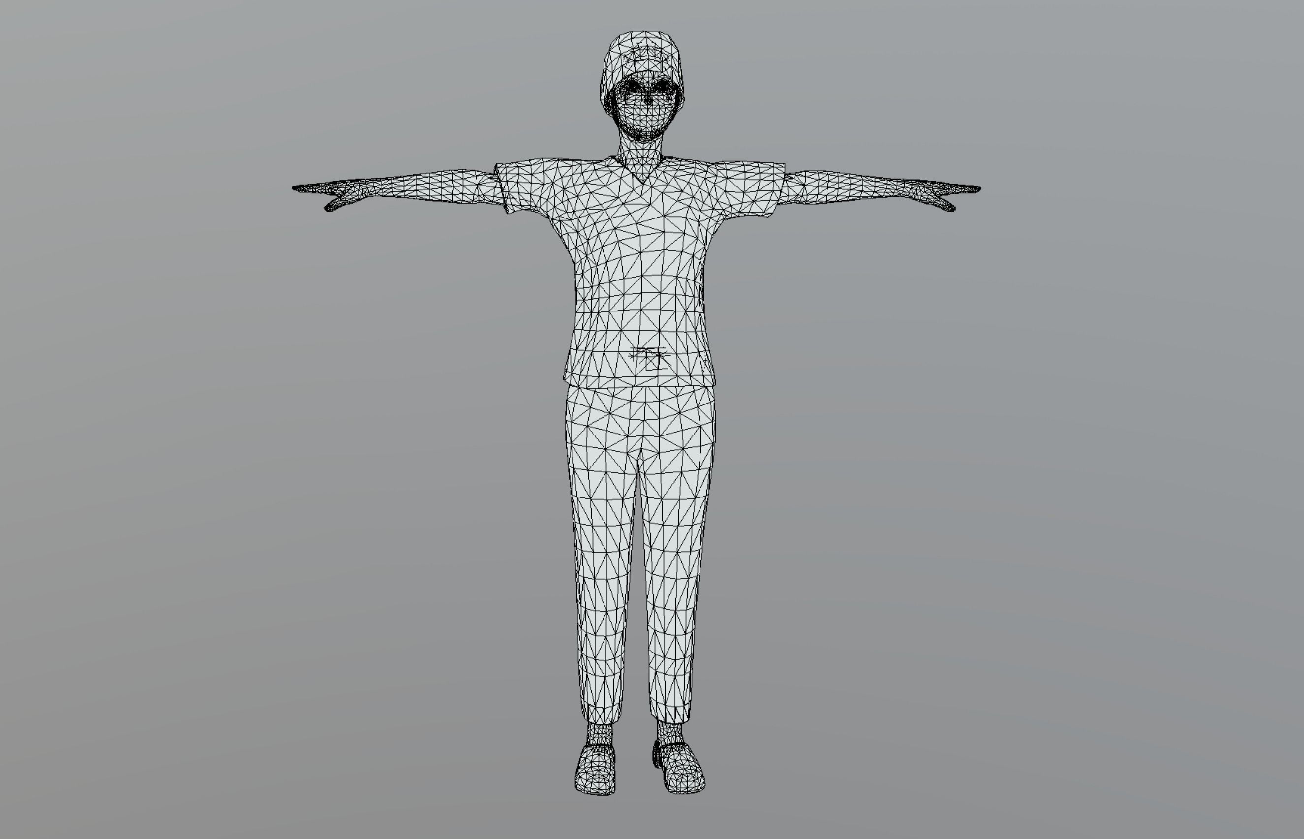 Operating Room Female Doctor Low-poly 3D model_12