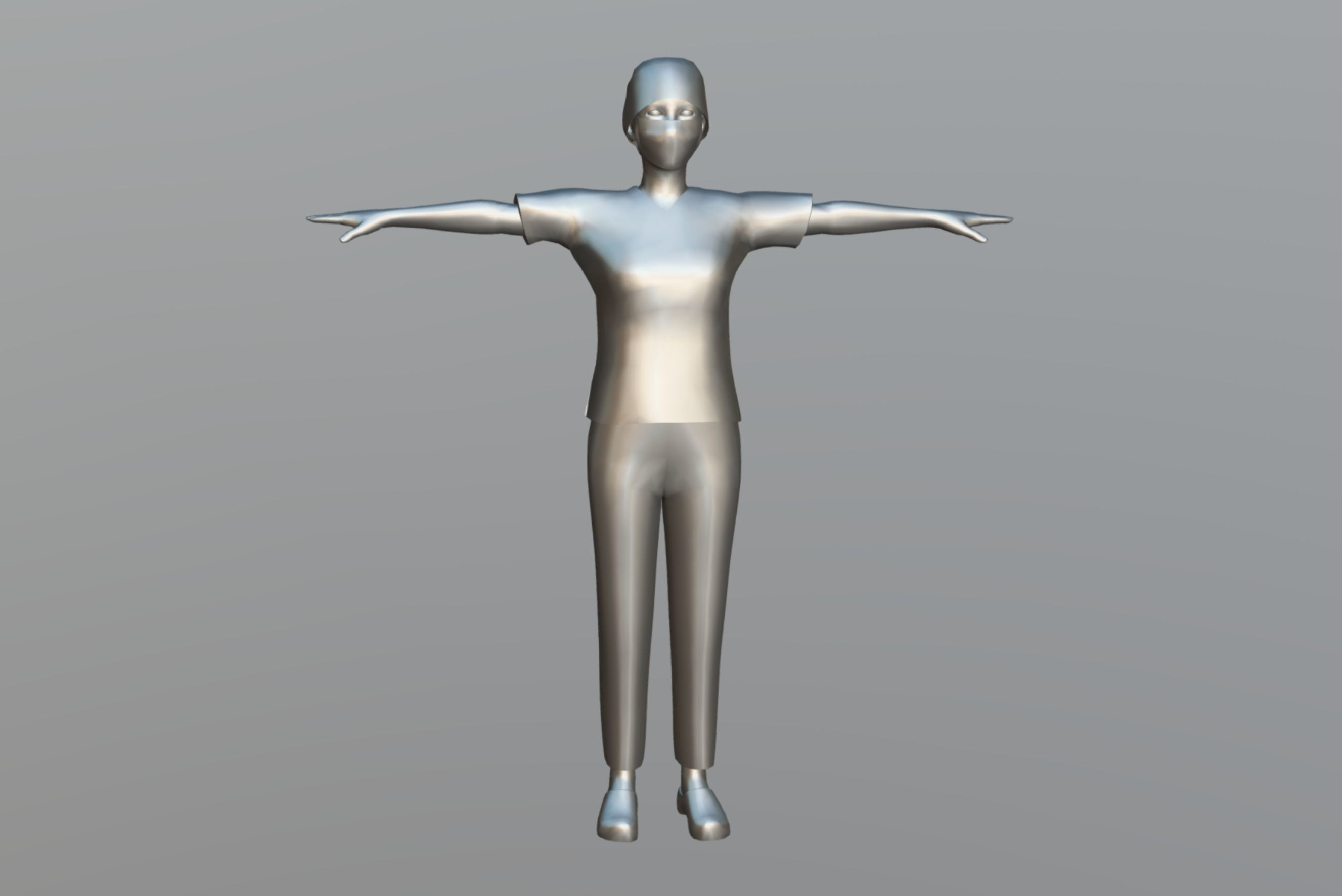 Operating Room Female Doctor Low-poly 3D model_13