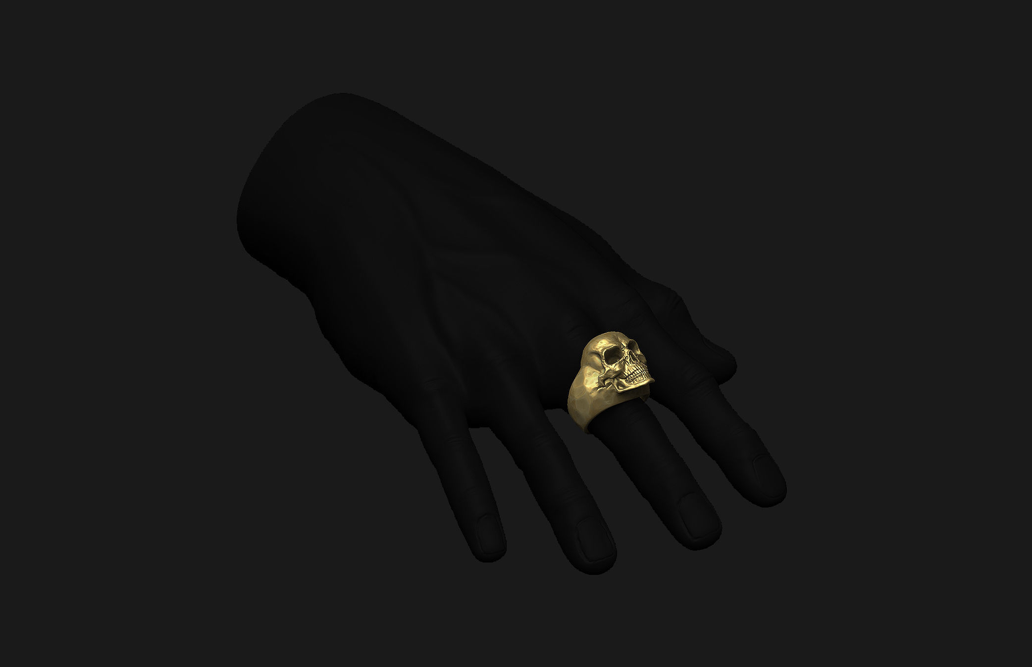 Skull Ring 3D print model_3