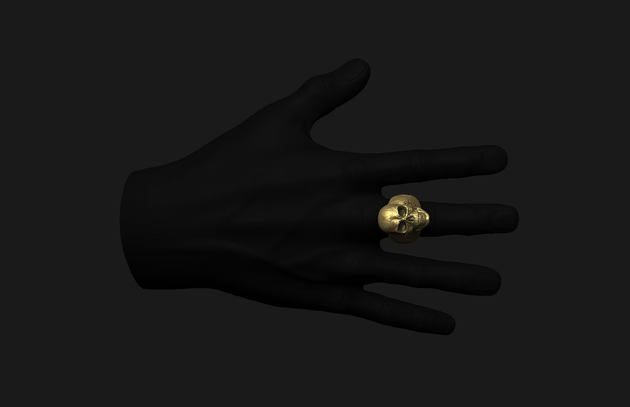 Skull Ring 3D print model_4