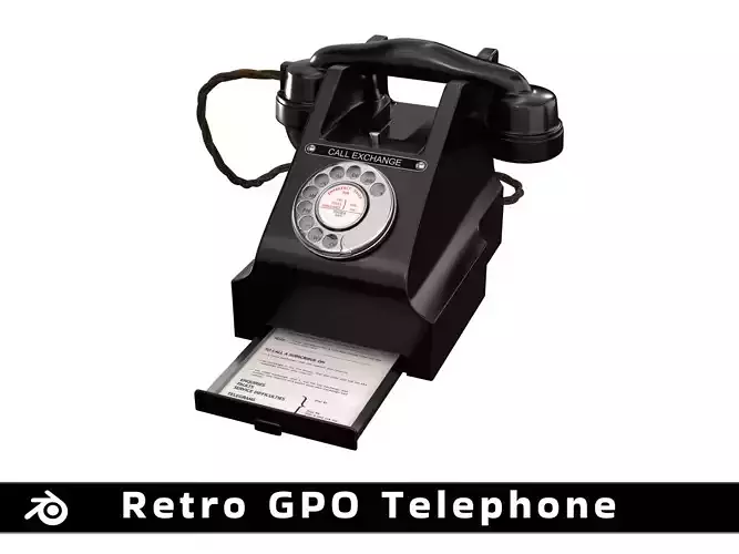 Black Telephone GPO 312L with drawer