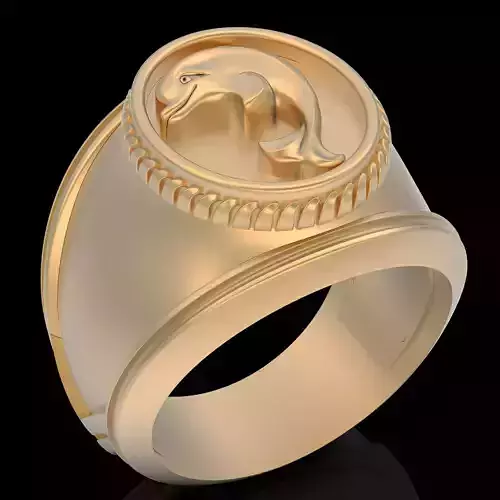 Dolphin ring silver gold sterling printable jewelry 3D model