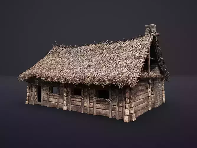MEDIEVAL SLAVIC HOUSE COTTAGE CABIN HUT VILLAGE FARM NEXTGEN AAA Low-poly 3D model
