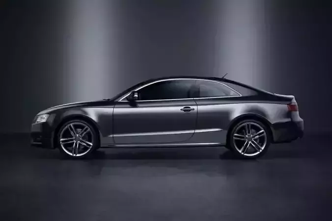 Black Audi A5 Coupe  In Dark Scene