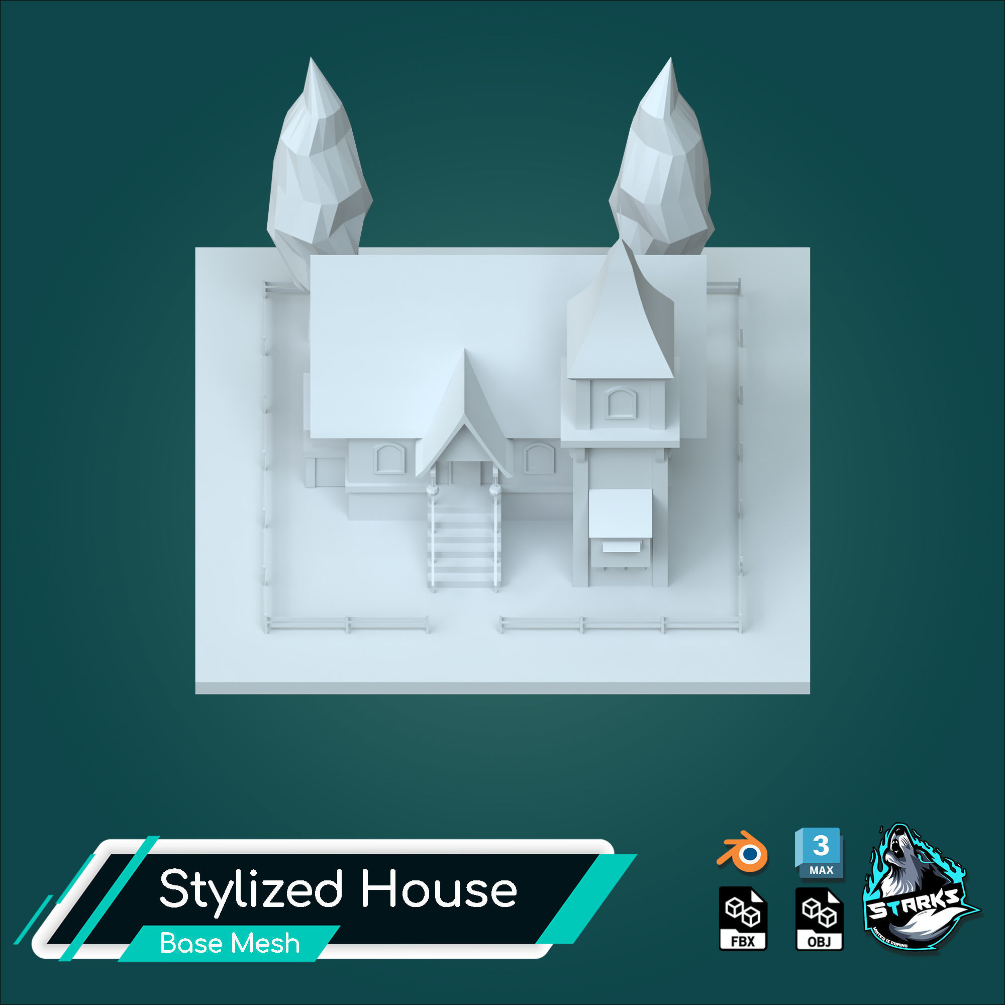 Basemesh Old House Free low-poly 3D model_15