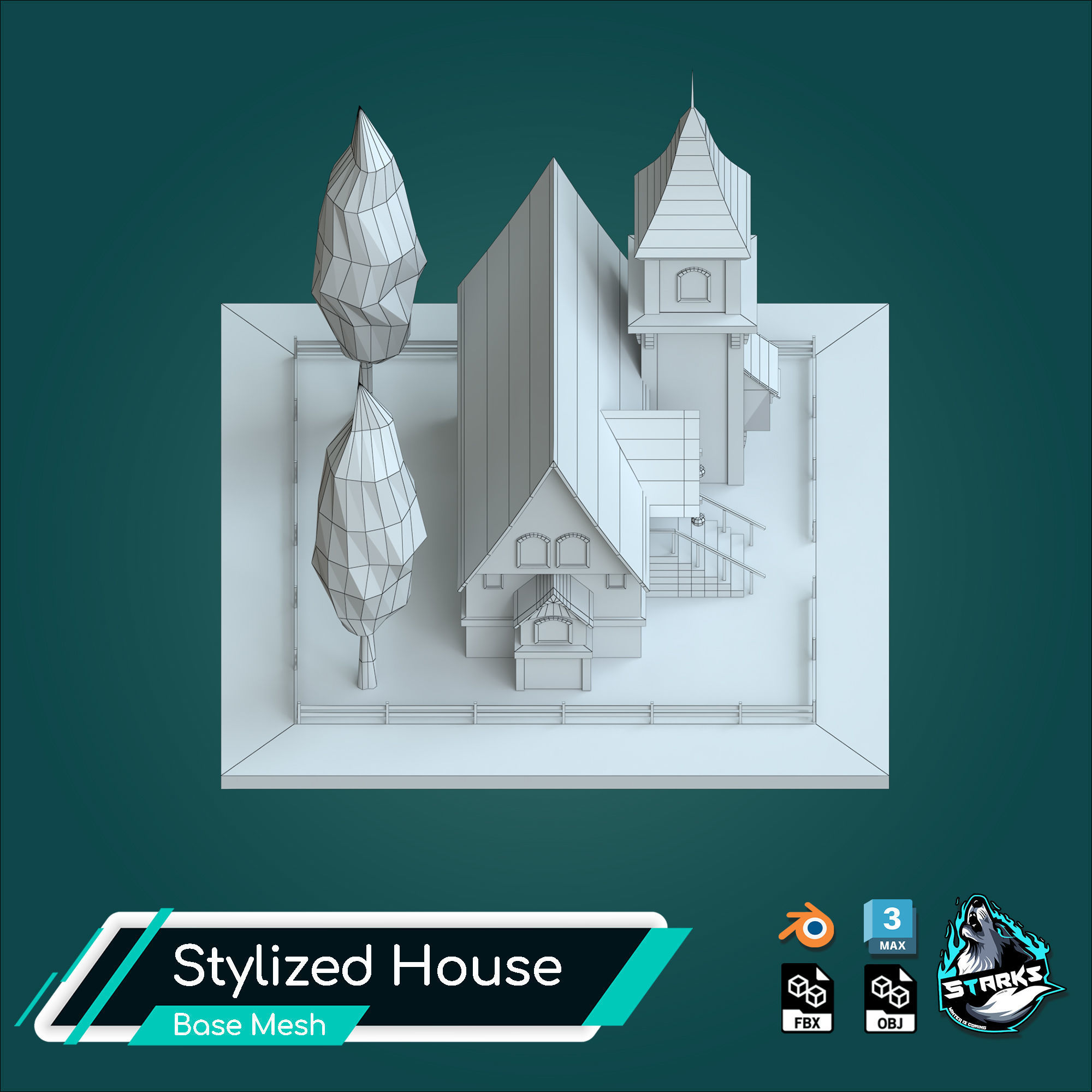 Basemesh Old House Free low-poly 3D model_19