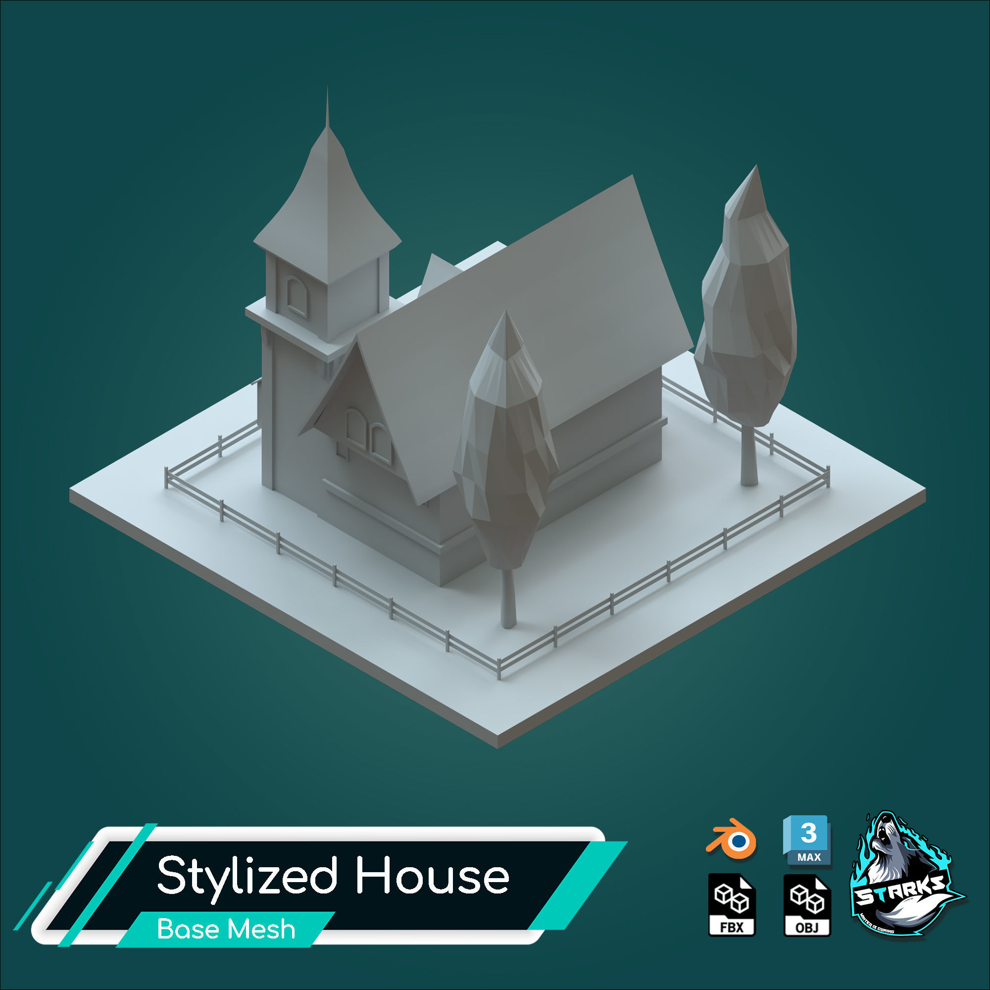 Basemesh Old House Free low-poly 3D model_5