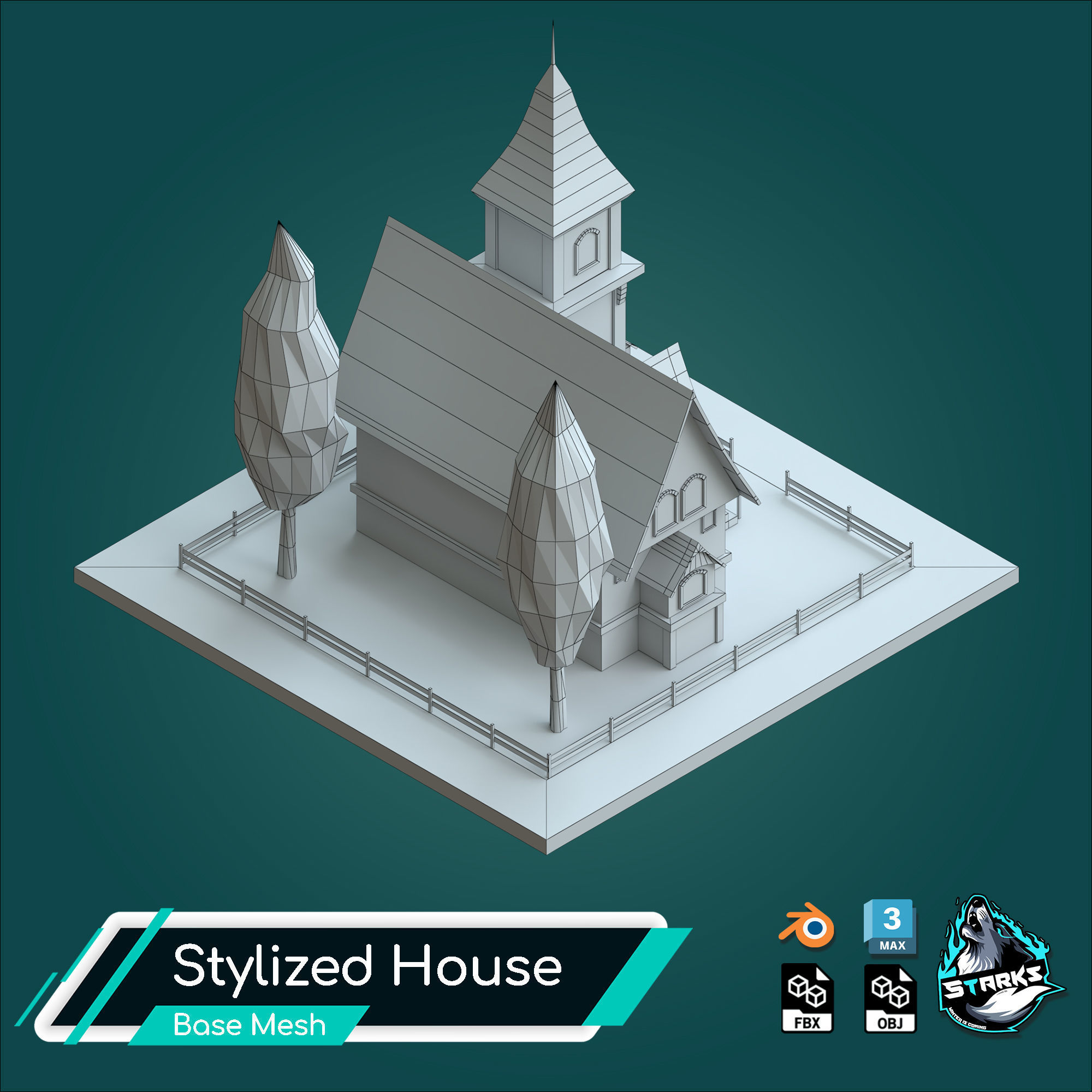 Basemesh Old House Free low-poly 3D model_22