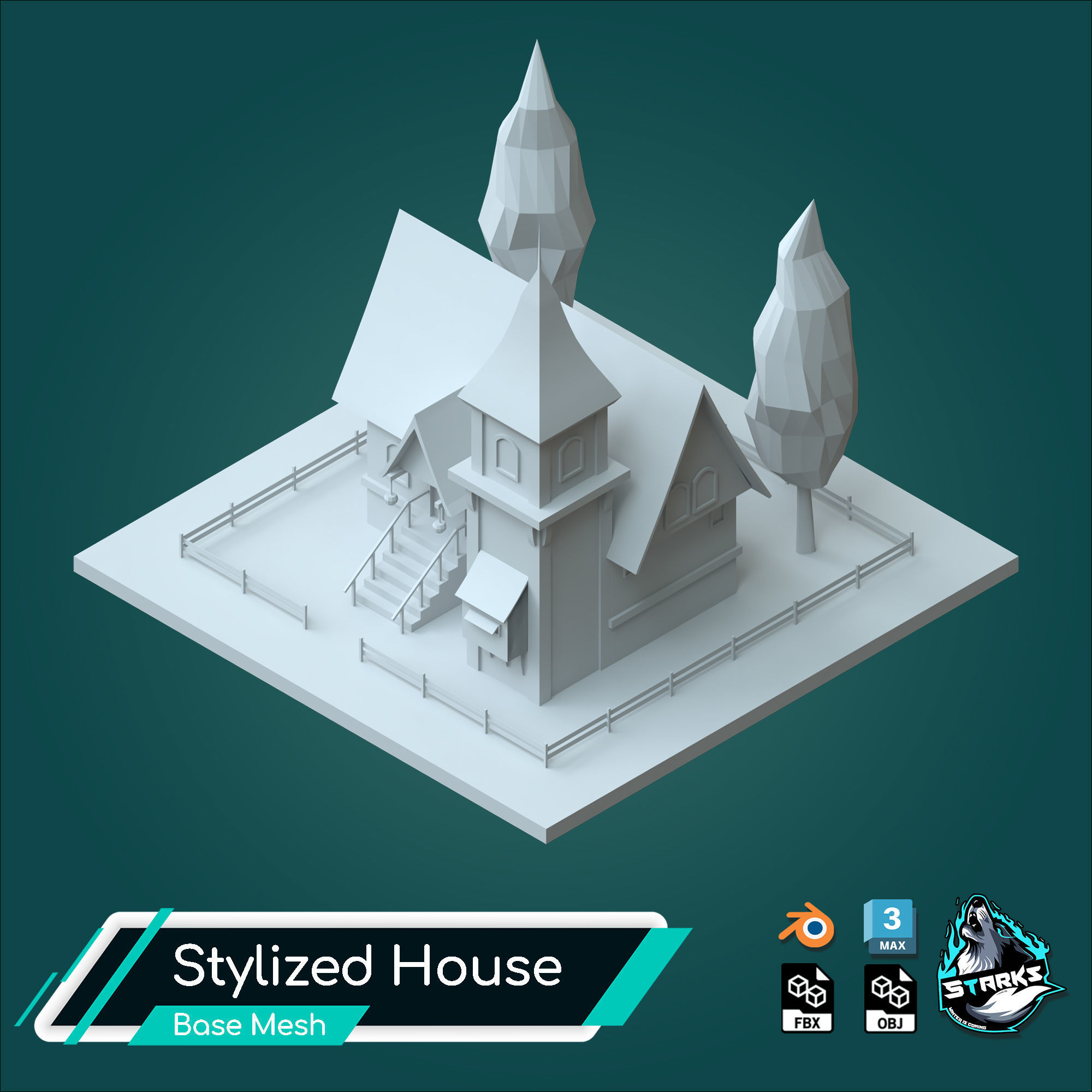 Basemesh Old House Free low-poly 3D model_11