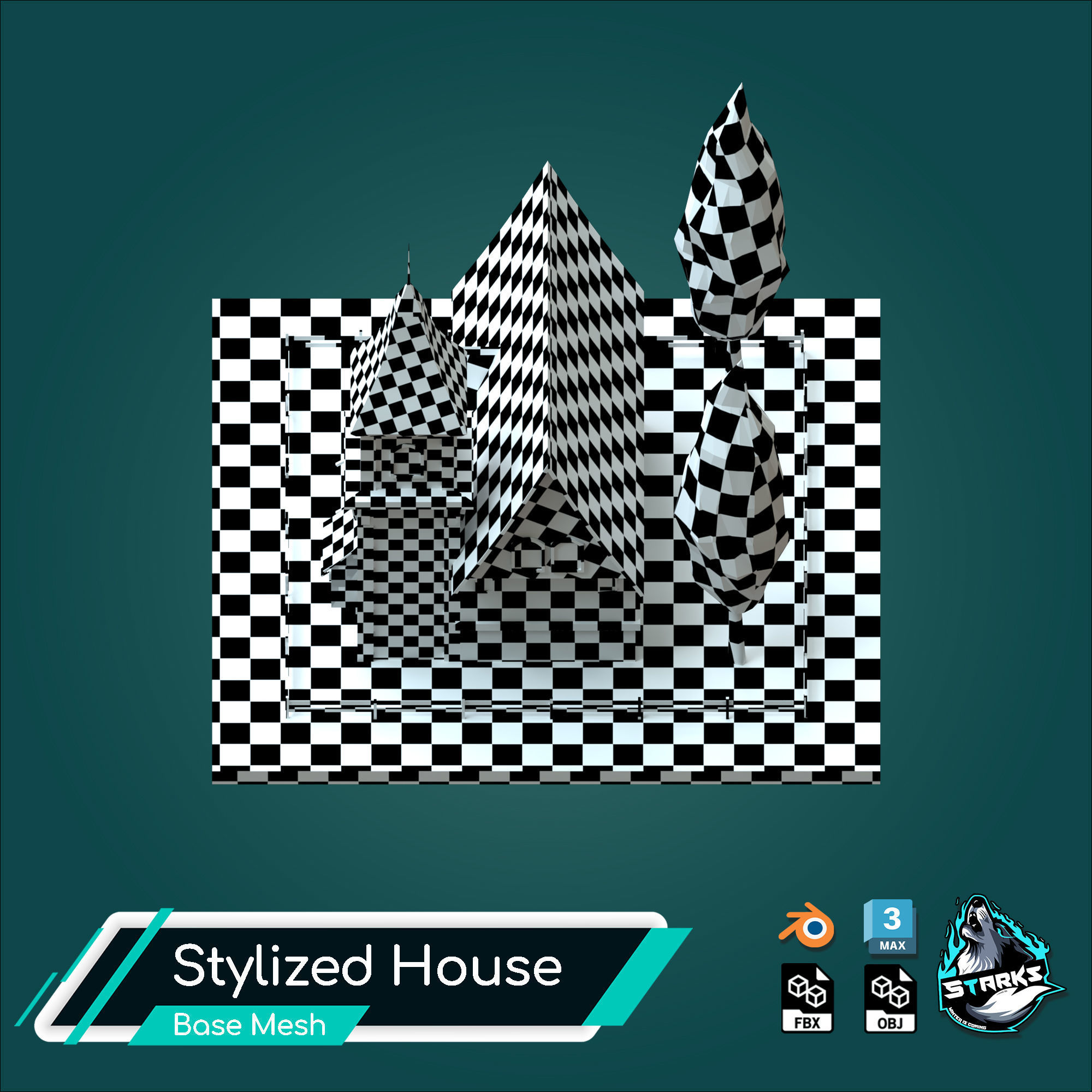 Basemesh Old House Free low-poly 3D model_10