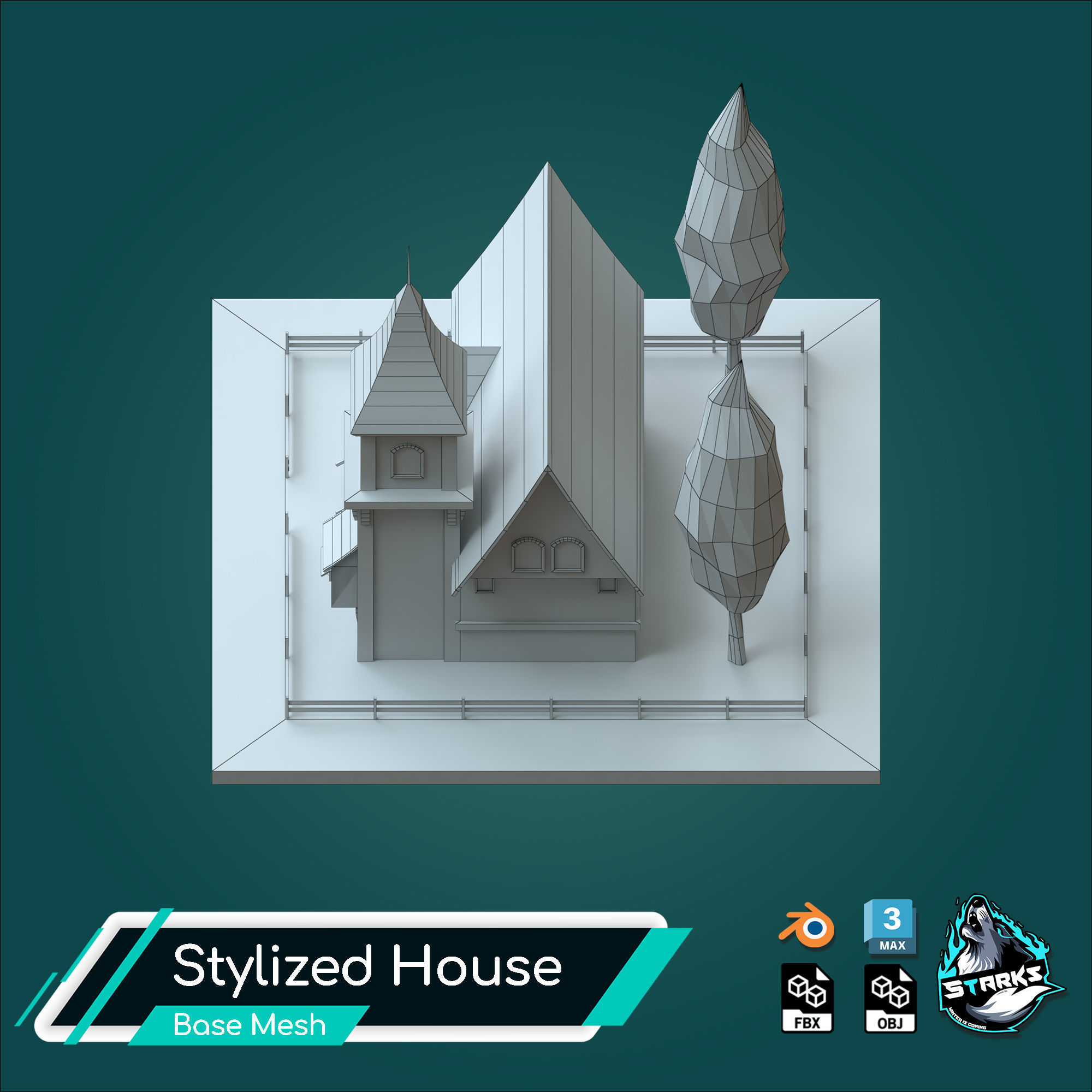 Basemesh Old House Free low-poly 3D model_9