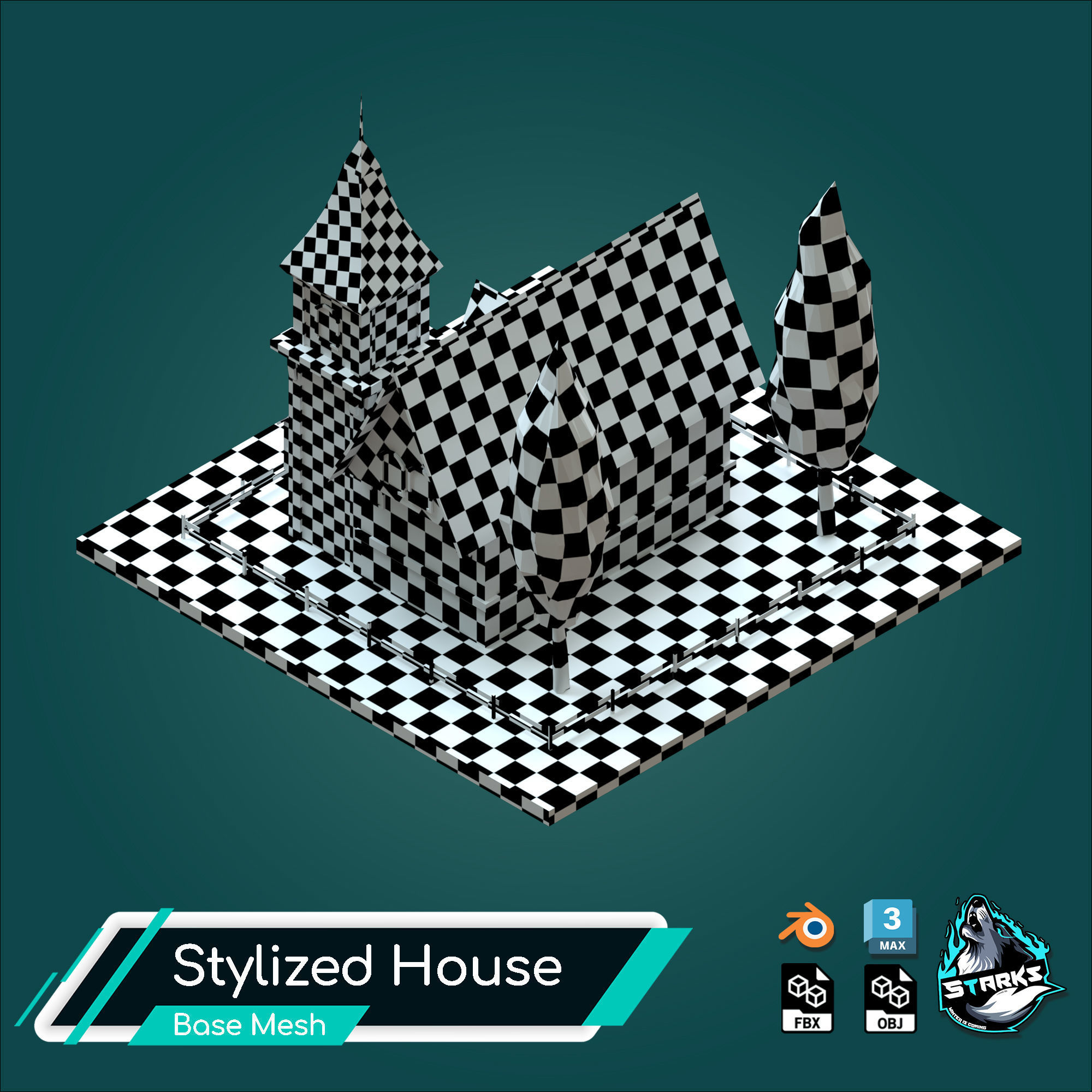 Basemesh Old House Free low-poly 3D model_7