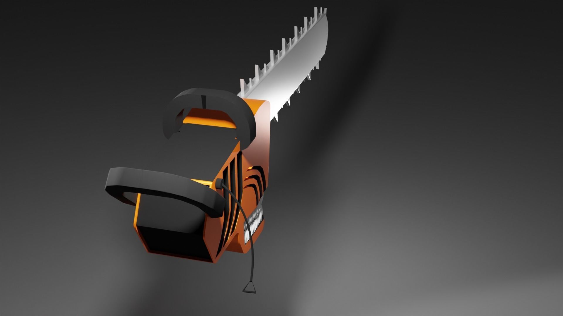 Chainsaw with skull 3D model_4