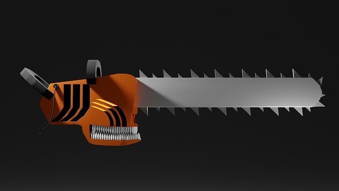 Chainsaw with skull 3D model