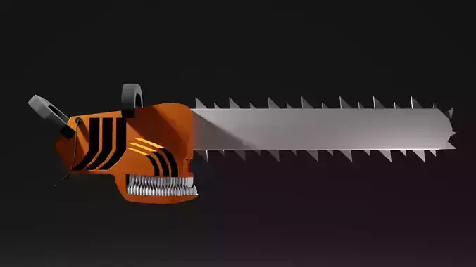 Chainsaw with skull 3D model